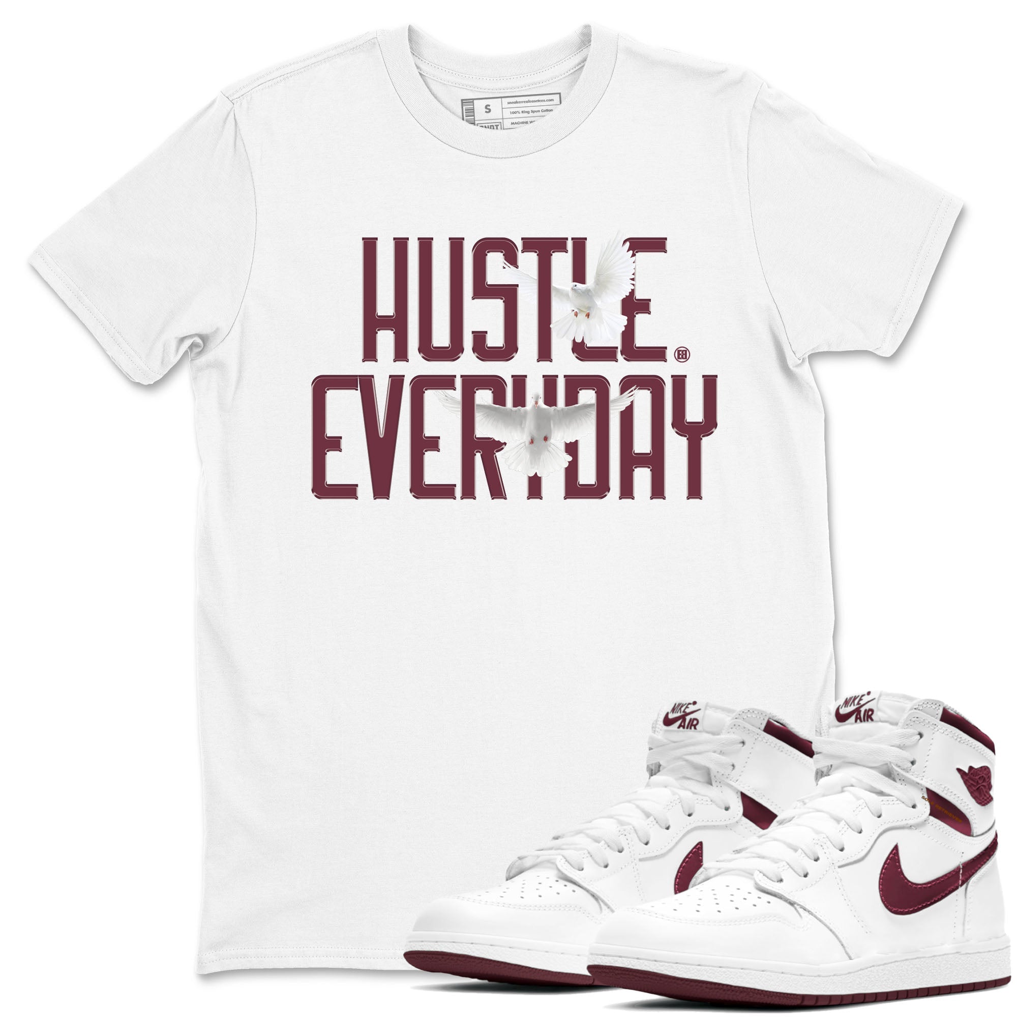Daily Hustle snkmatch Tees - Air Jordan 1 Metallic Burgundy