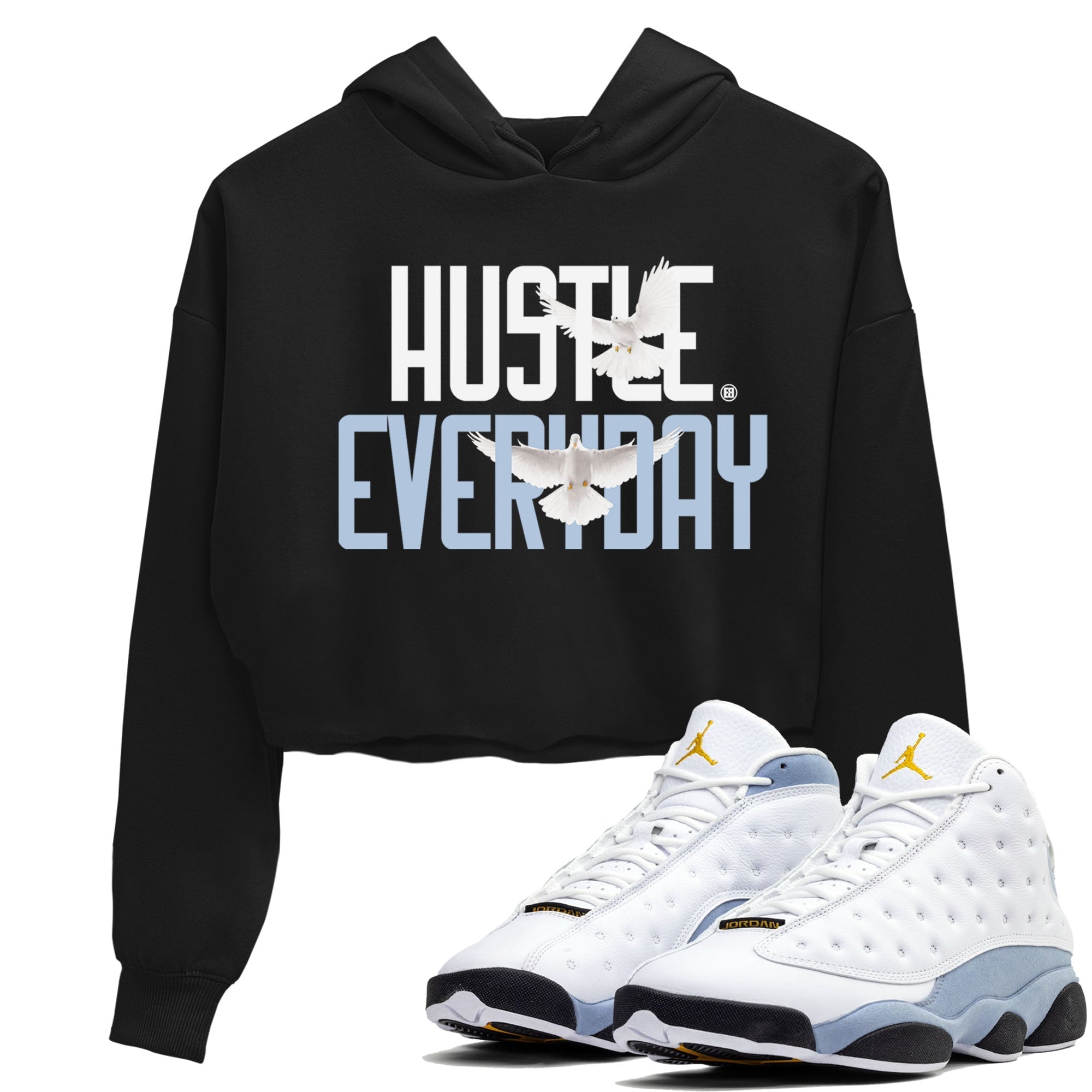 Daily Hustle snkmatch Women's Top - Air Jordan 13 Blue Grey