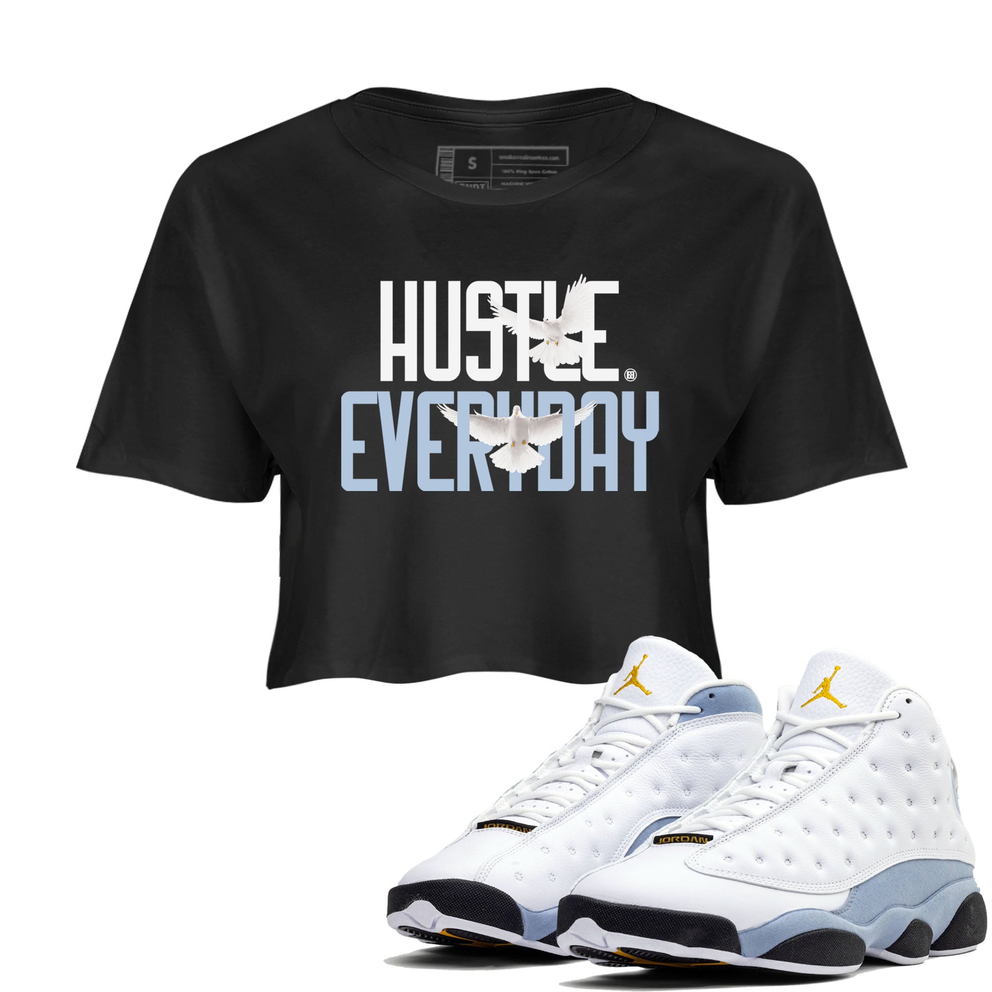 Daily Hustle snkmatch Women's Top - Air Jordan 13 Blue Grey