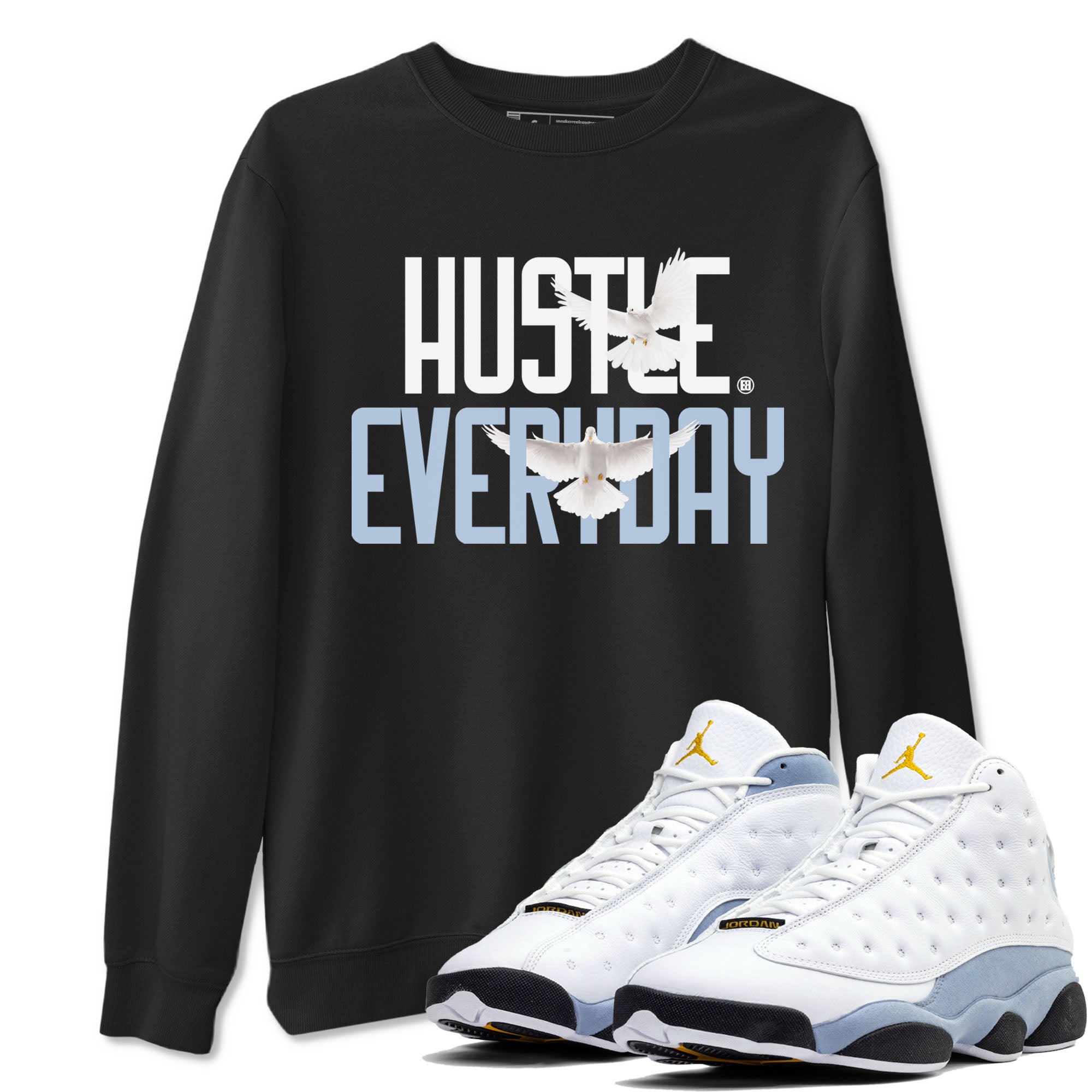 Daily Hustle snkmatch Tees - Air Jordan 13 Blue Grey