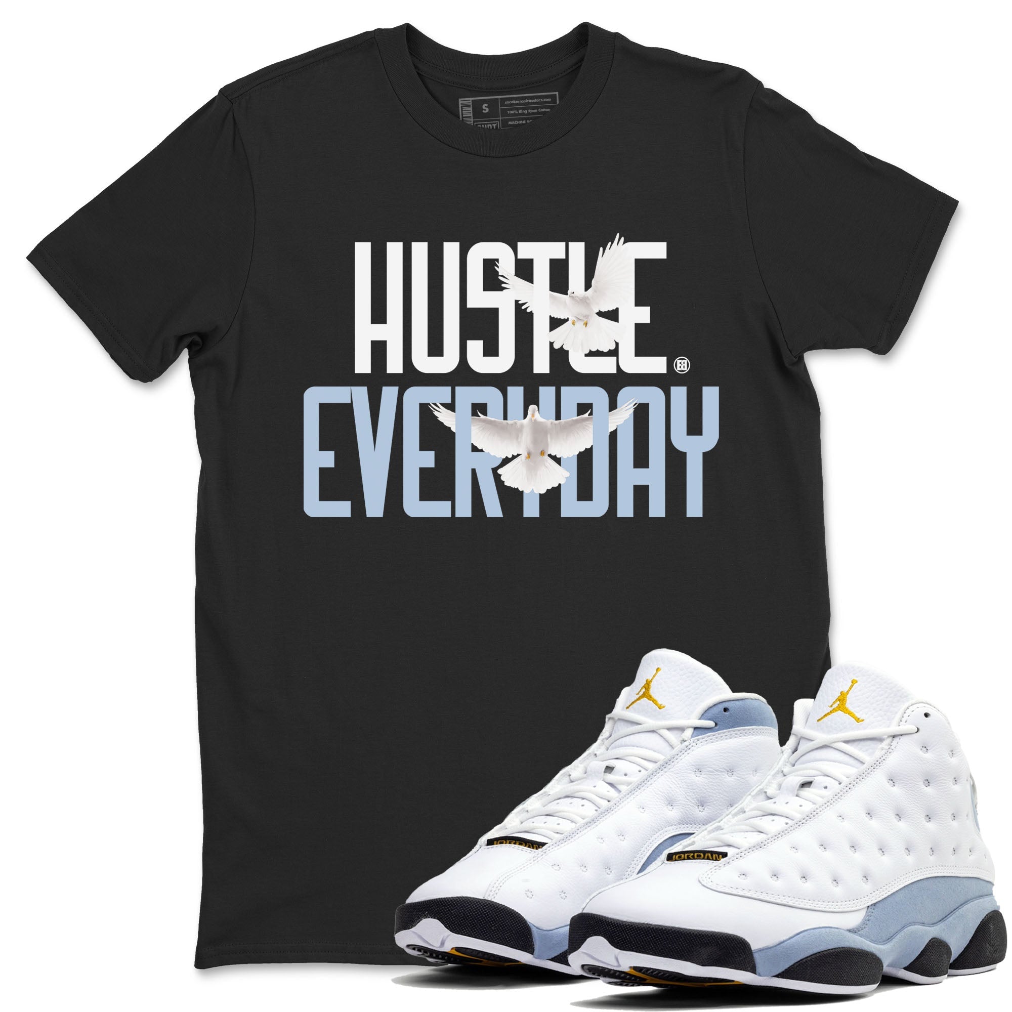 Daily Hustle snkmatch Tees - Air Jordan 13 Blue Grey