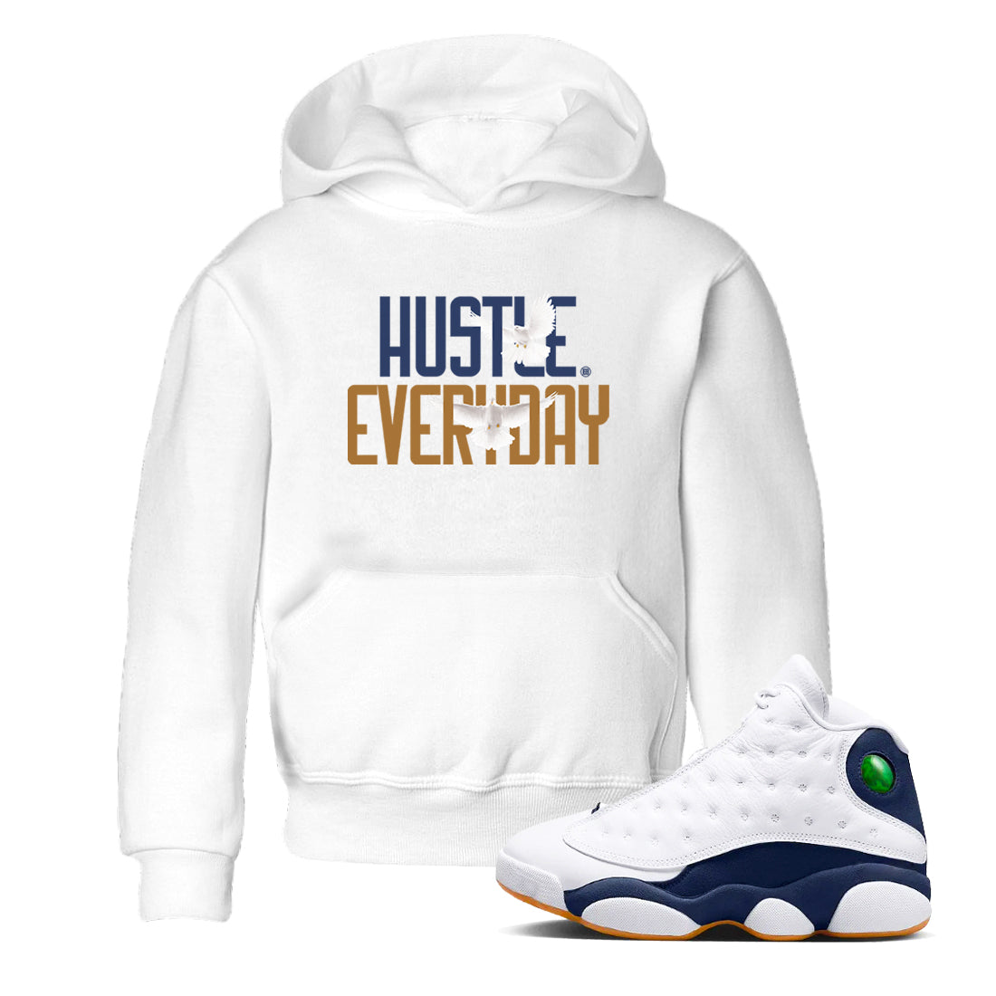 Daily Hustle snkmatch Tees Kids - Air Jordan 13 Midnight Navy