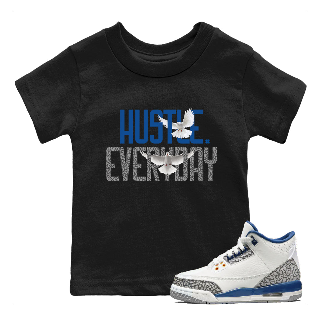 Daily Hustle Kids Tops - Air Jordan 3 Wizards