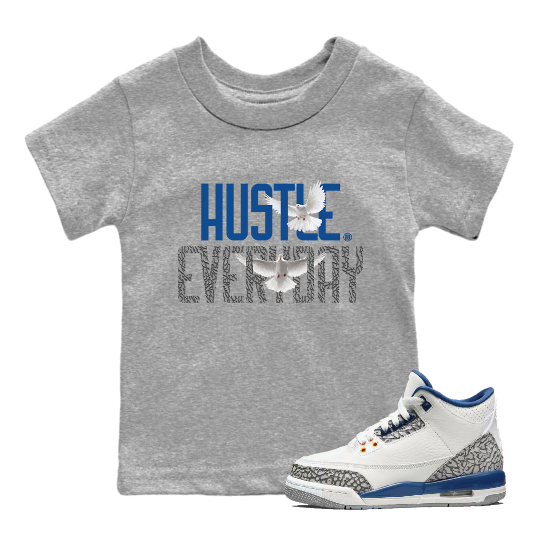 Daily Hustle Kids Tops - Air Jordan 3 Wizards