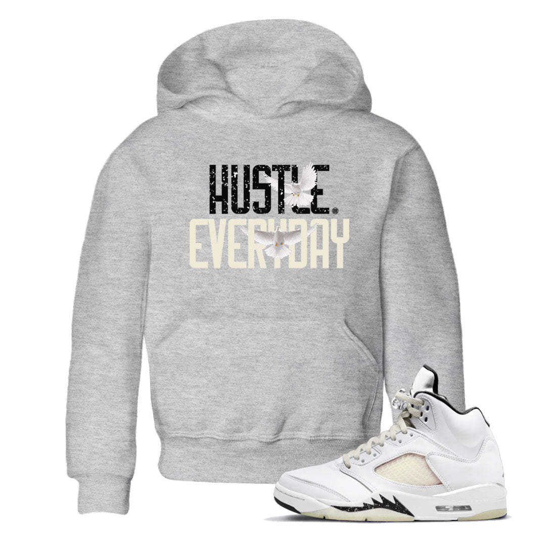 Daily Hustle snkmatch Tees Kids - Air Jordan 5 Sail