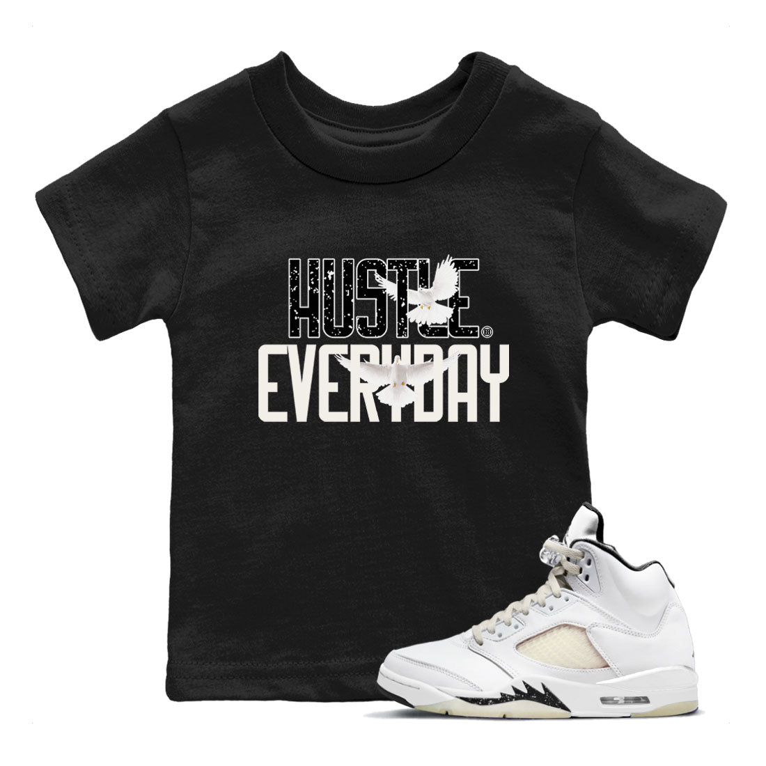 Daily Hustle snkmatch Tees Kids - Air Jordan 5 Sail