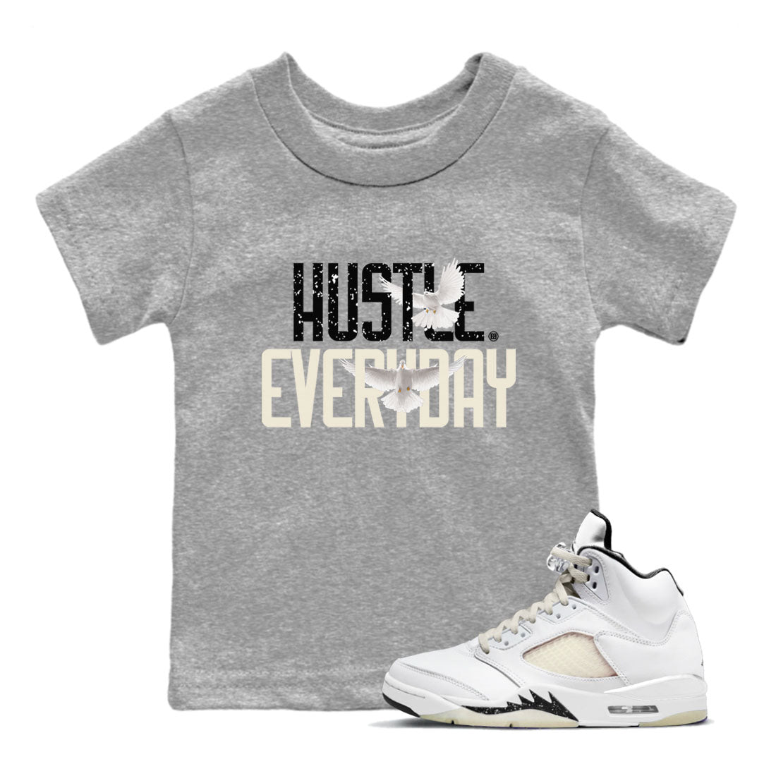 Daily Hustle snkmatch Tees Kids - Air Jordan 5 Sail