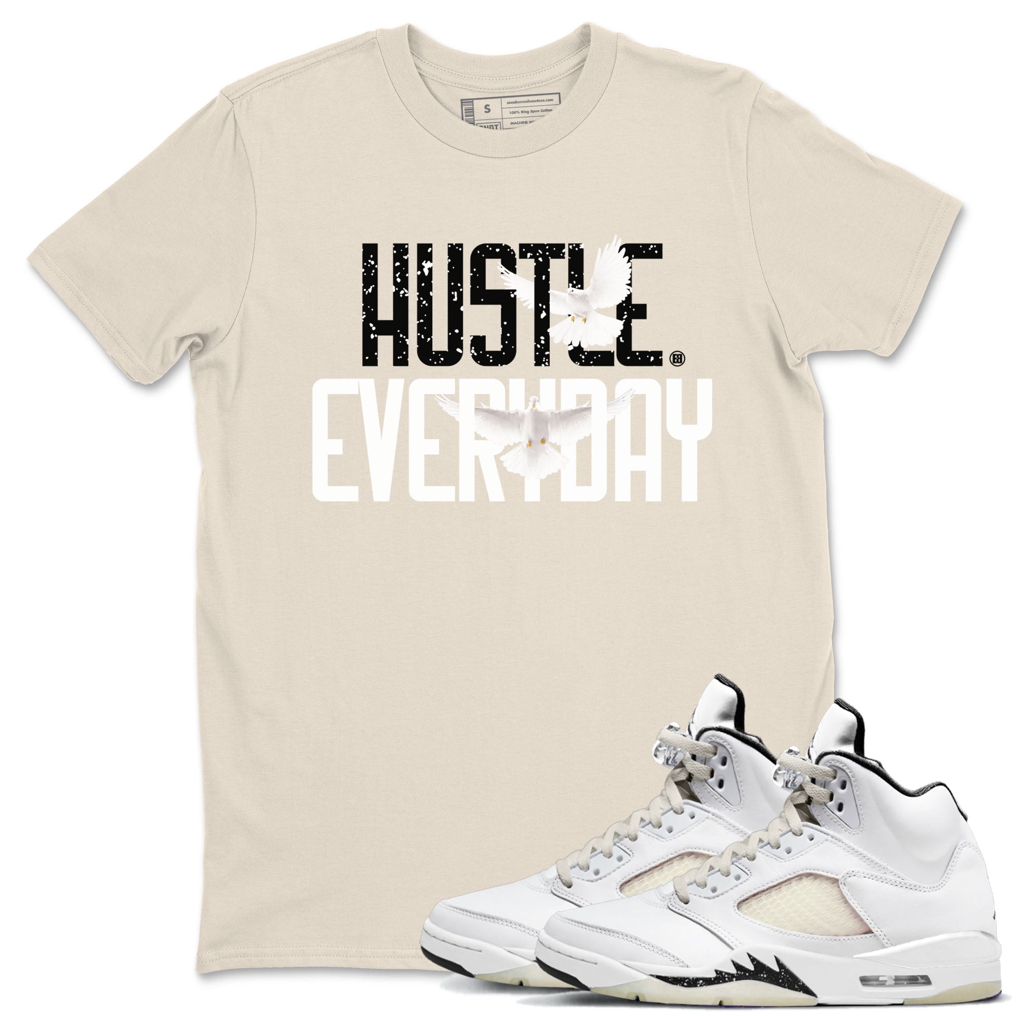 Daily Hustle snkmatch Tees - Air Jordan 5 Sail