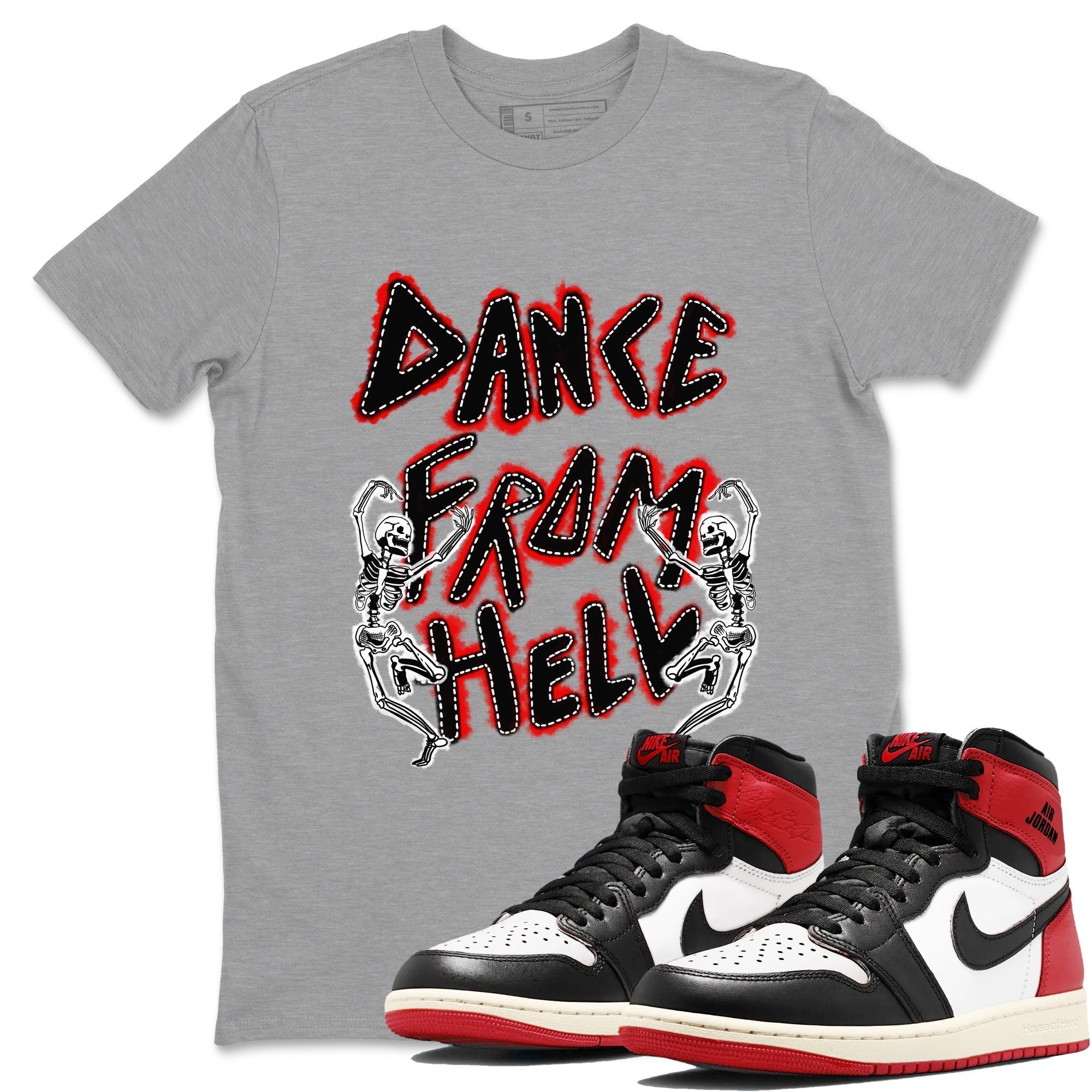 Dance From Hell snkmatch Tees - Air Jordan 1 Black Toe Reimagined