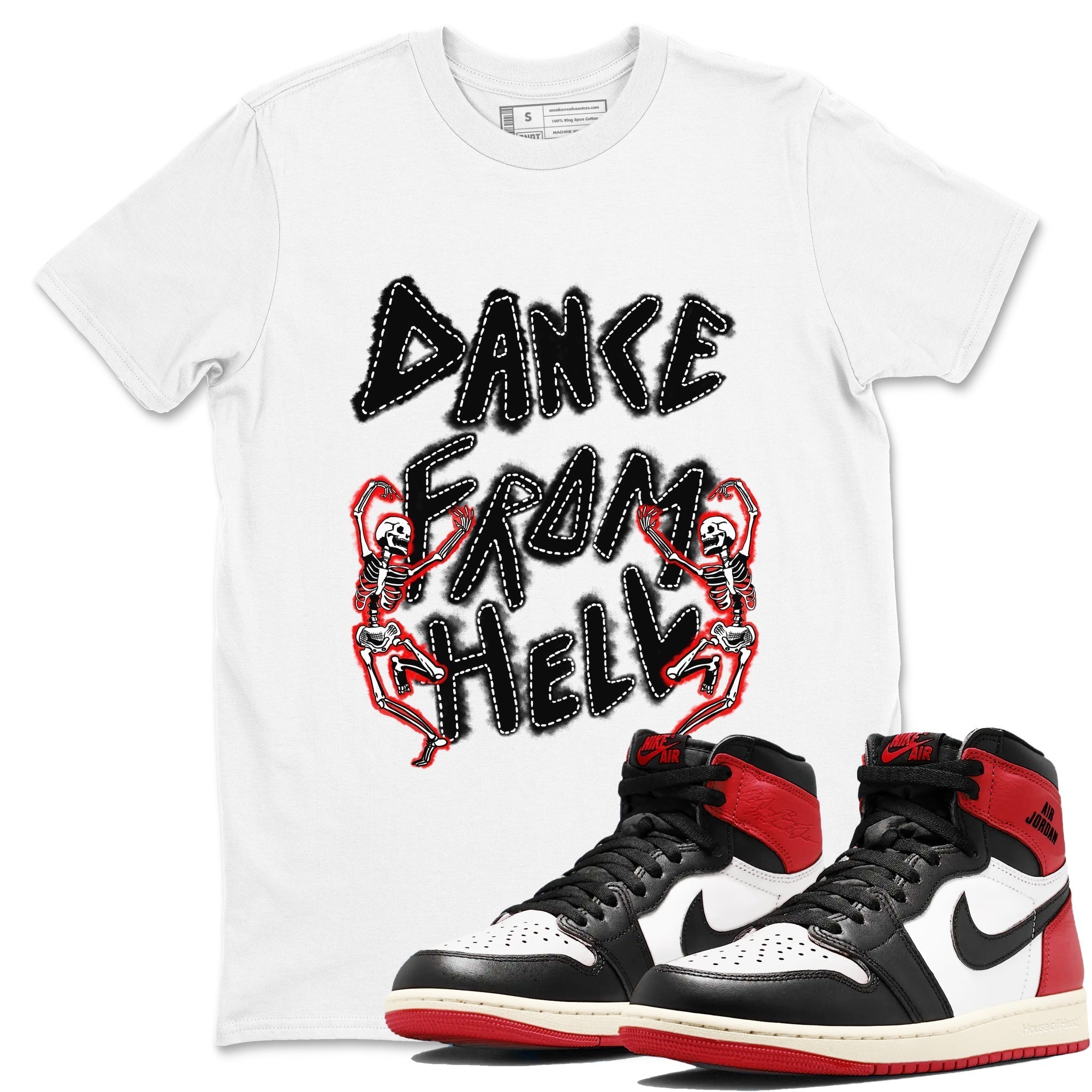 Dance From Hell snkmatch Tees - Air Jordan 1 Black Toe Reimagined