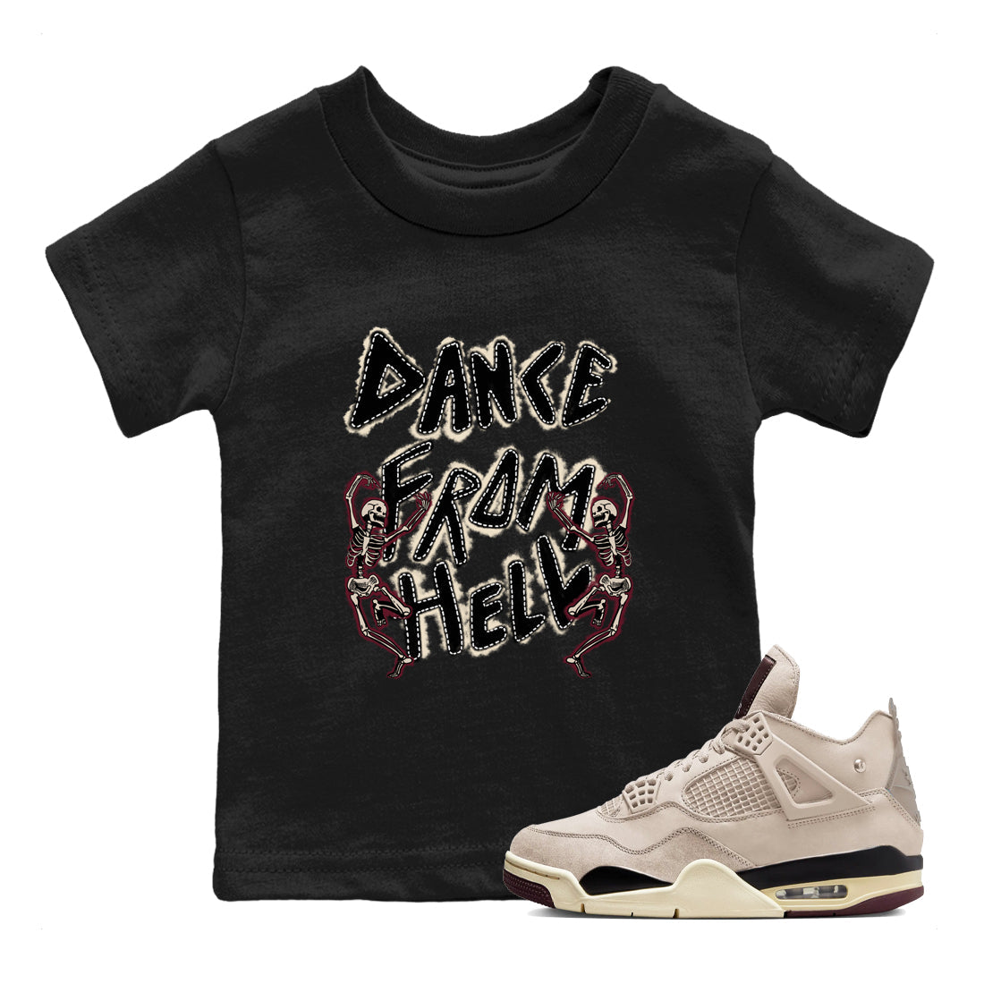 Dance From Hell snkmatch Tees Kids - Air Jordan 4 A Ma Maniere x Fossil Stone