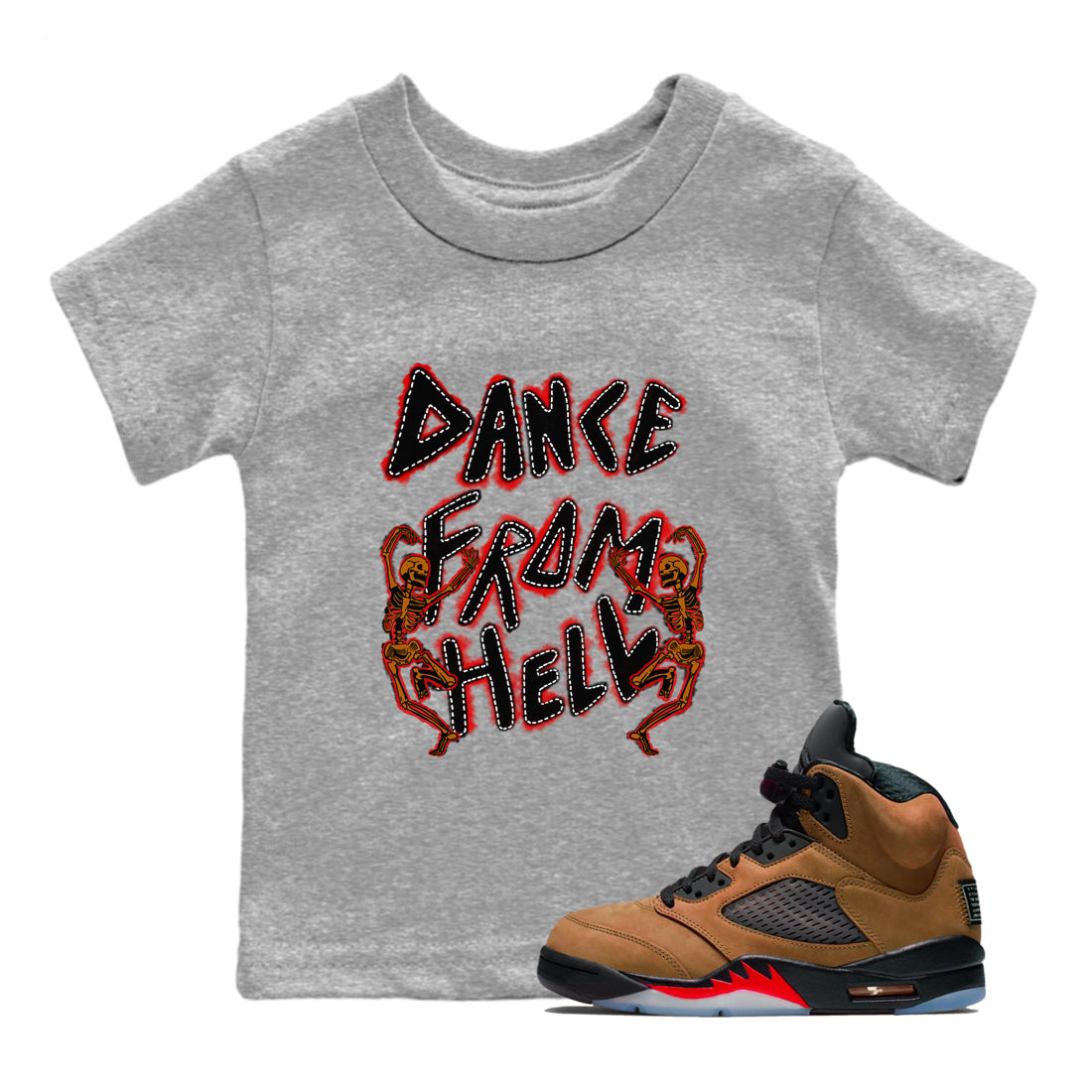 Dance From Hell snkmatch Tees Kids - Air Jordan 5 Archaeo Brown