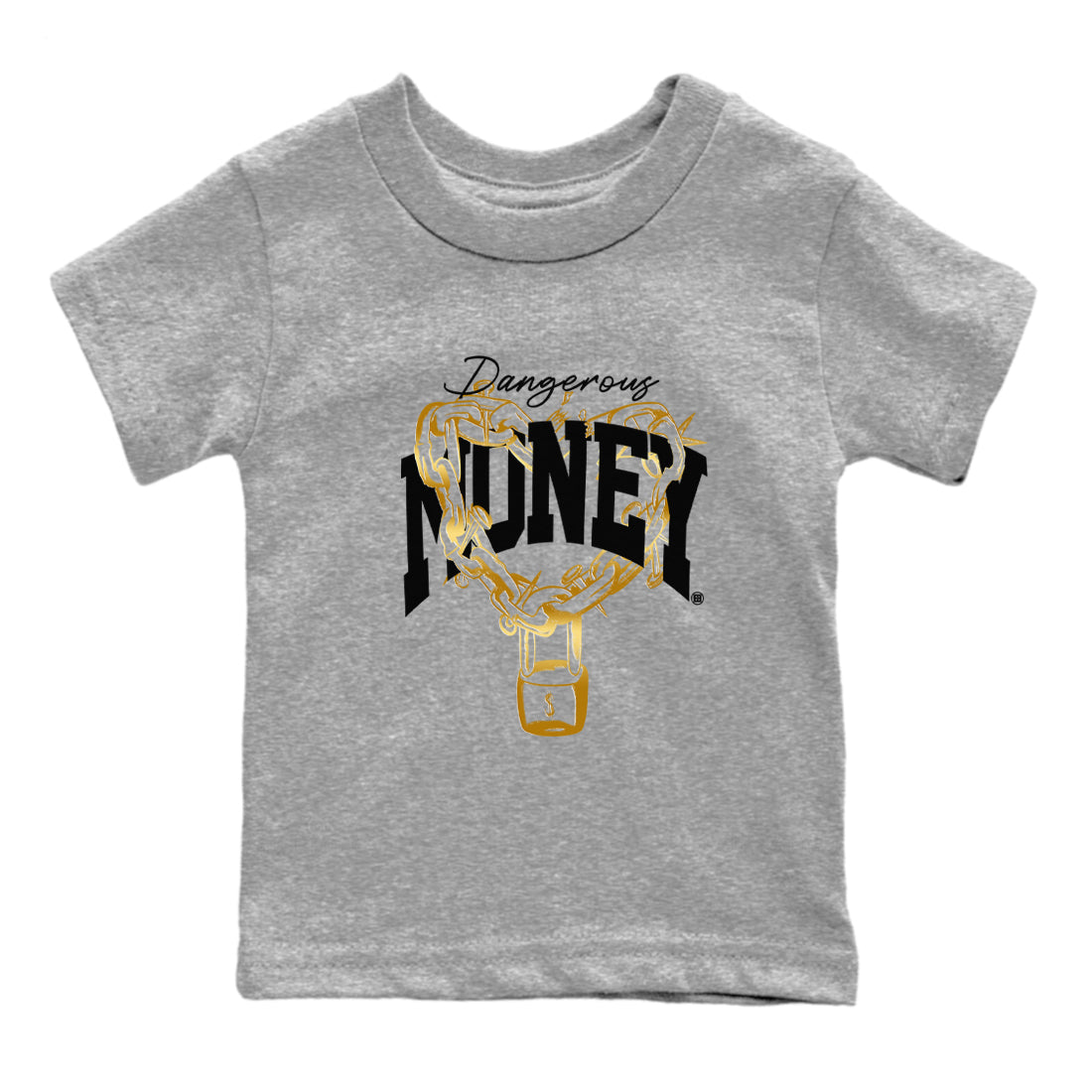 Dangerous Money snkmatch Tees Kids - Air Jordan 1 Black Metallic Gold