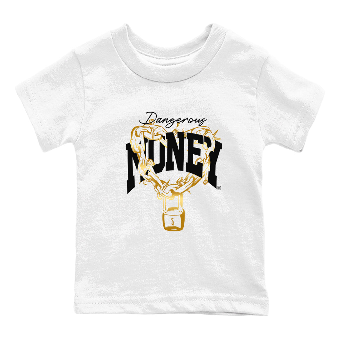 Dangerous Money snkmatch Tees Kids - Air Jordan 1 Black Metallic Gold