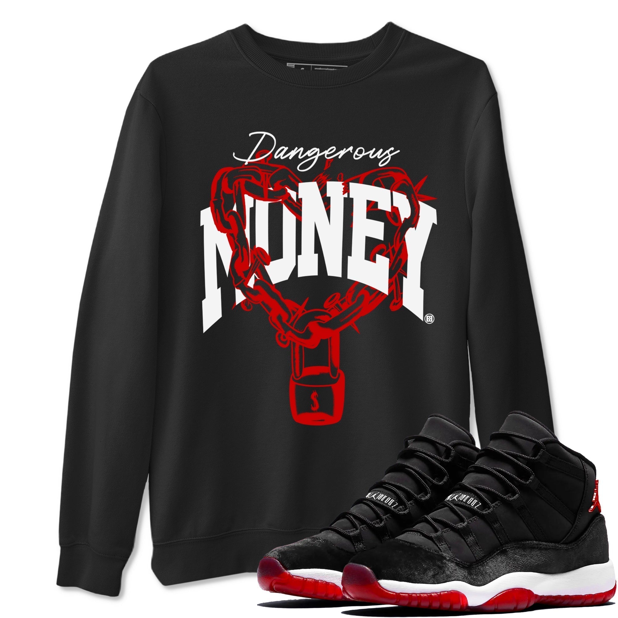Dangerous Money snkmatch Tees - Air Jordan 11 Bred Velvet