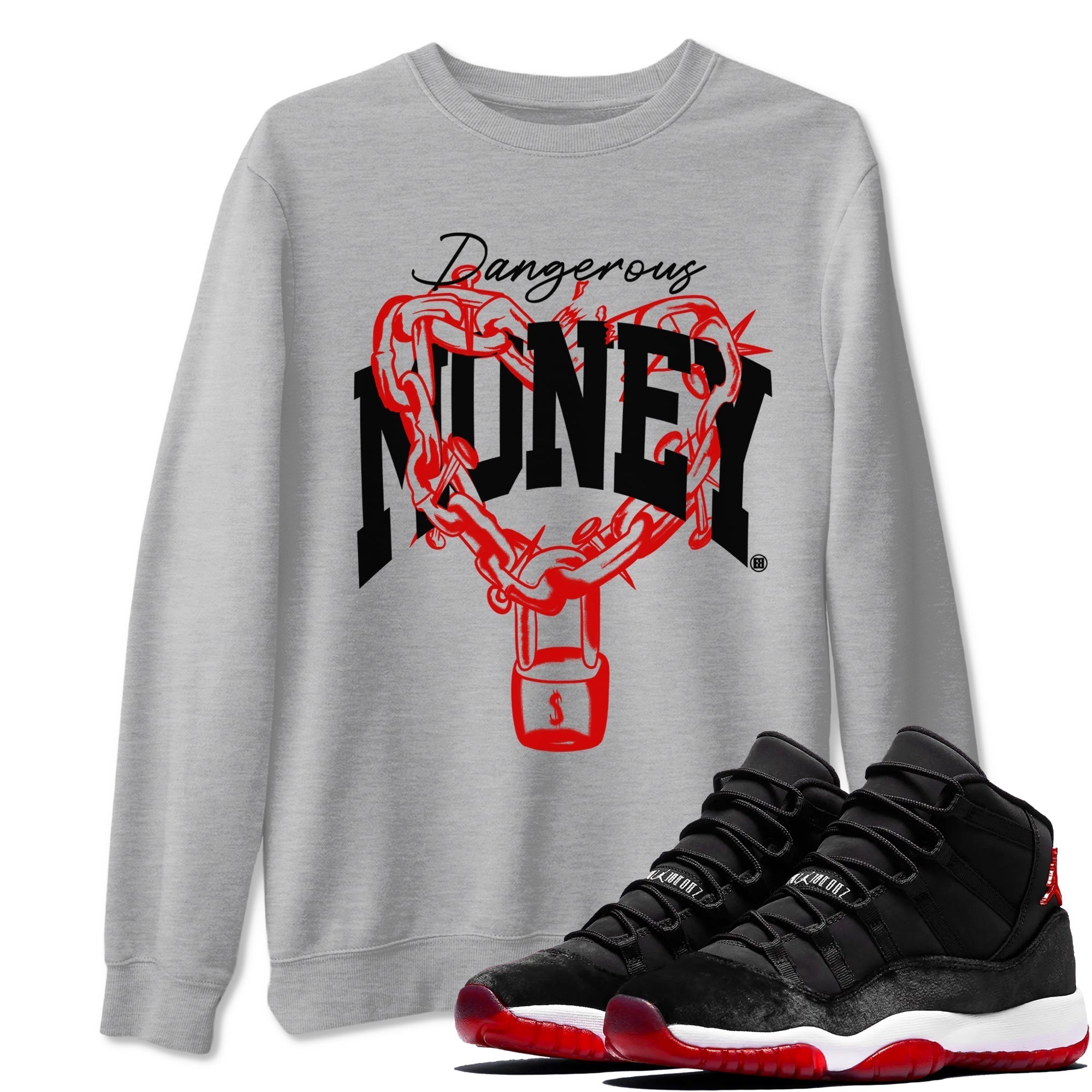Dangerous Money snkmatch Tees - Air Jordan 11 Bred Velvet
