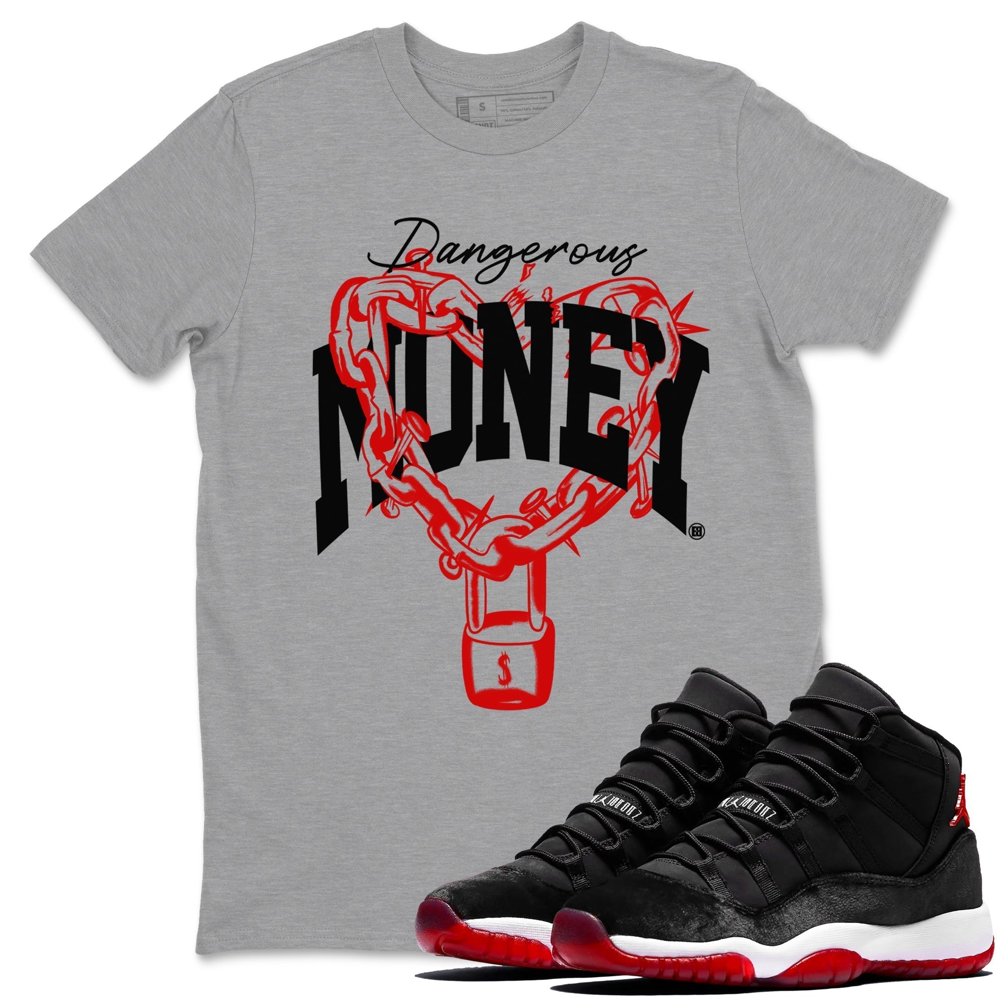 Dangerous Money snkmatch Tees - Air Jordan 11 Bred Velvet