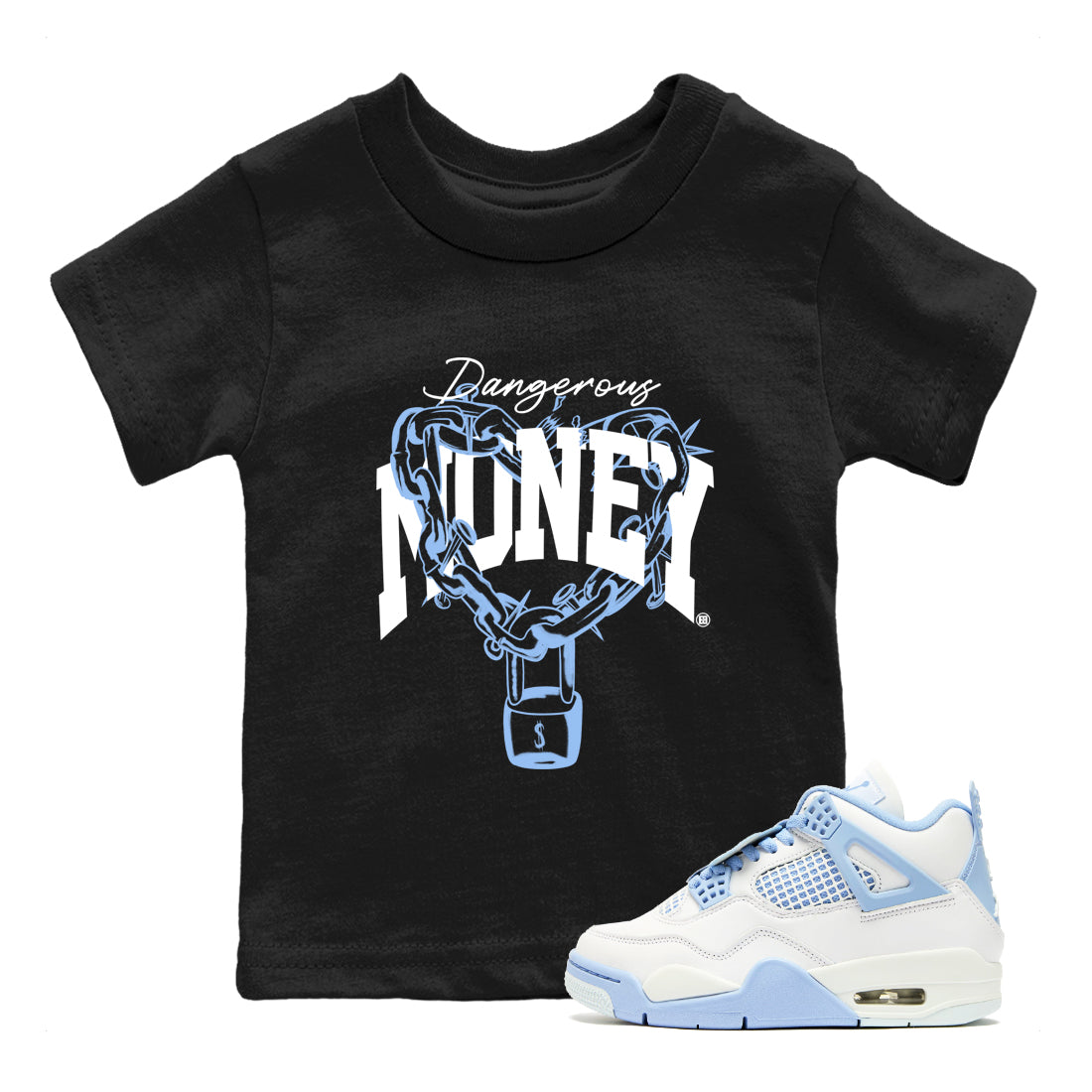 Dangerous Money snkmatch Tees Kids - Air Jordan 4 Forget Me Not