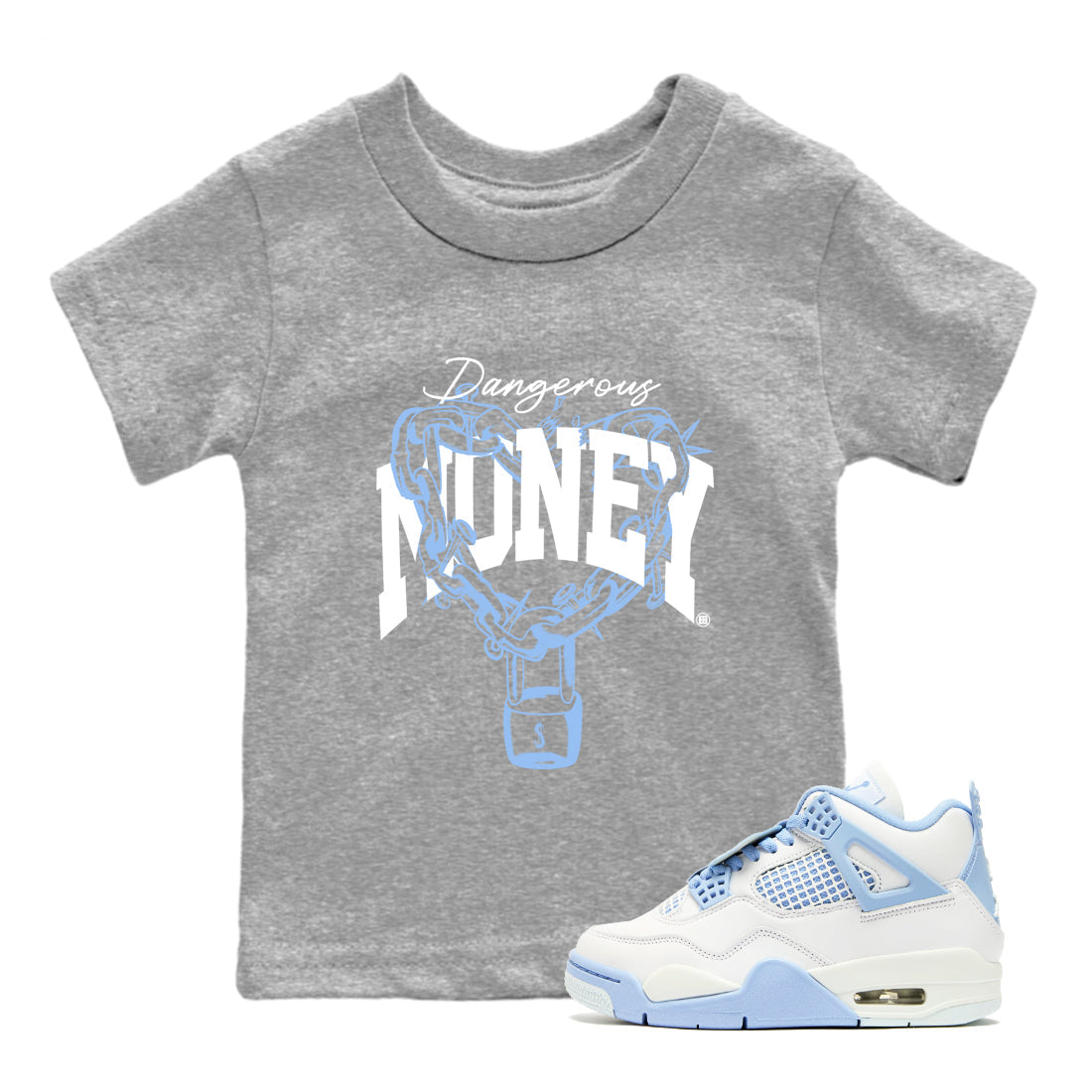 Dangerous Money snkmatch Tees Kids - Air Jordan 4 Forget Me Not