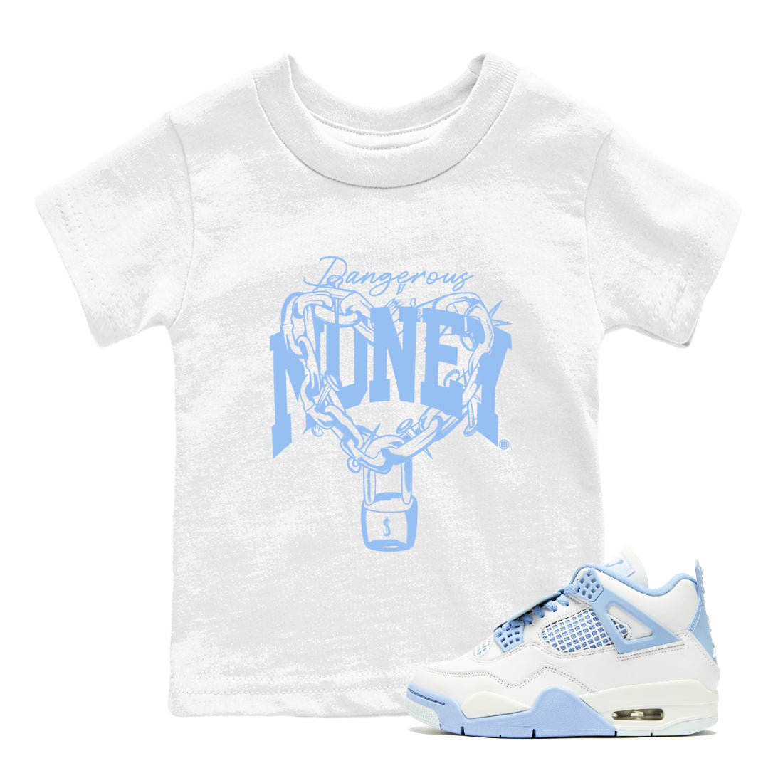 Dangerous Money snkmatch Tees Kids - Air Jordan 4 Forget Me Not