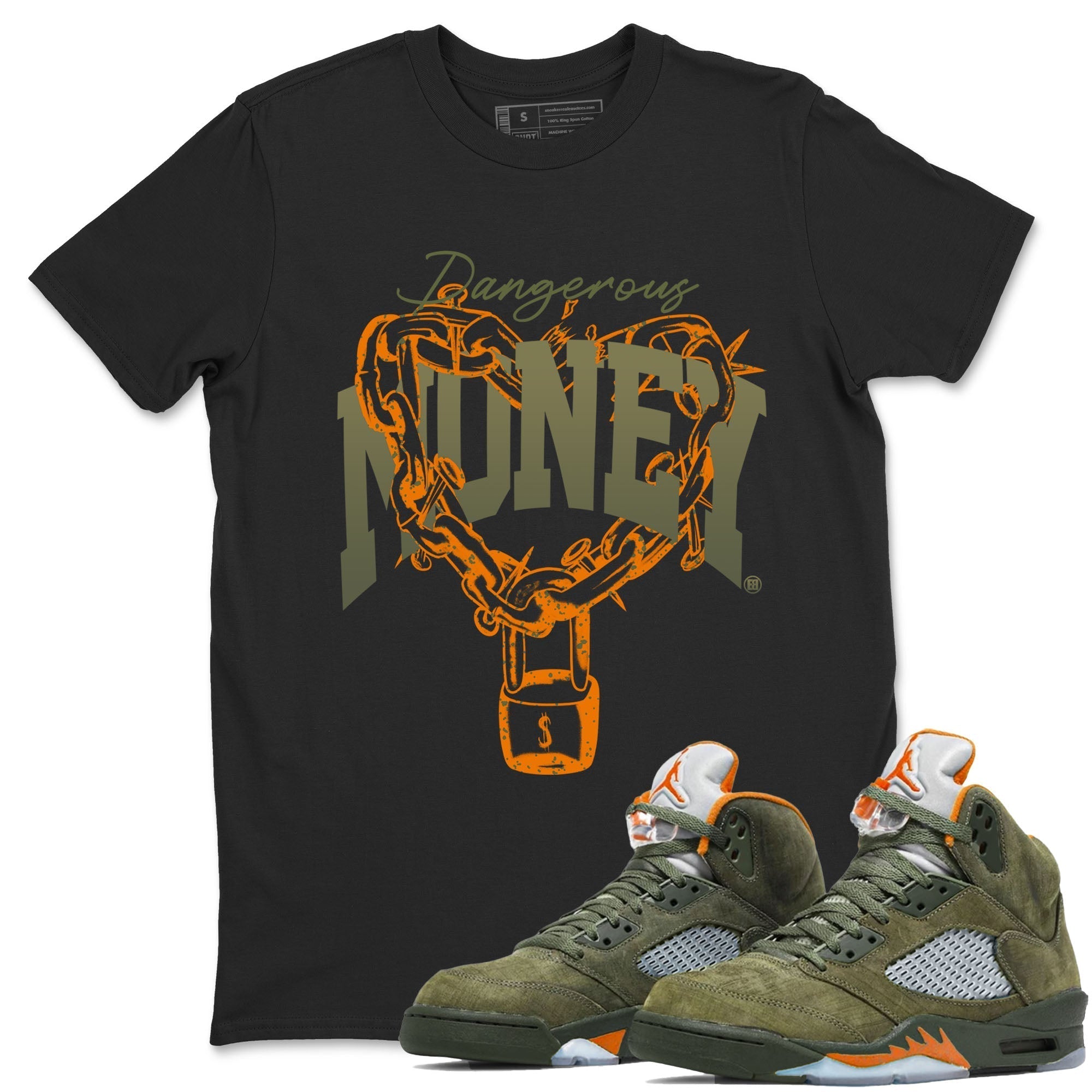 Dangerous Money snkmatch Tees - Air Jordan 5 Olive