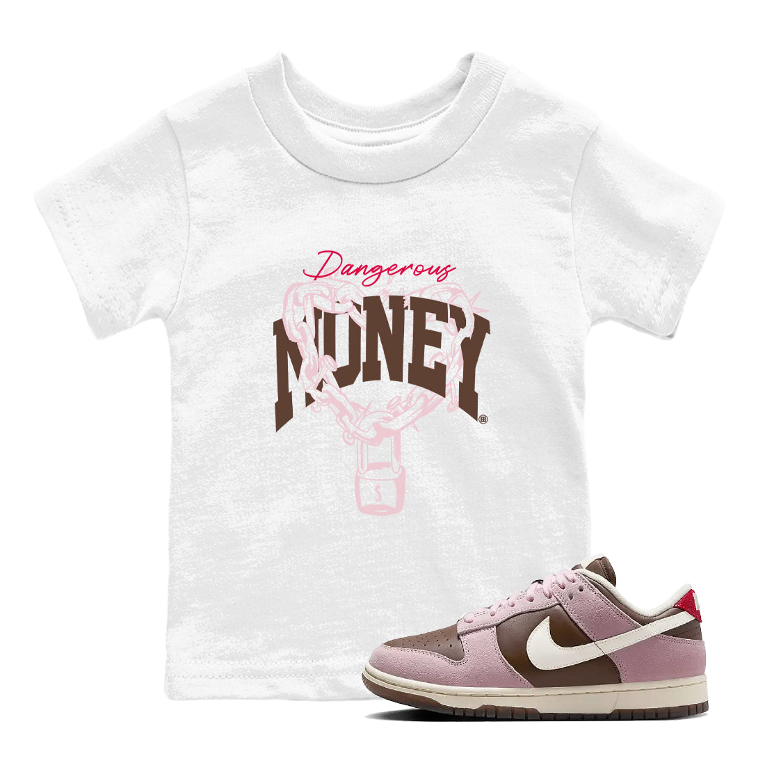 Dangerous Money snkmatch Tees Kids - Dunk Cacao Wow And Pink Foam