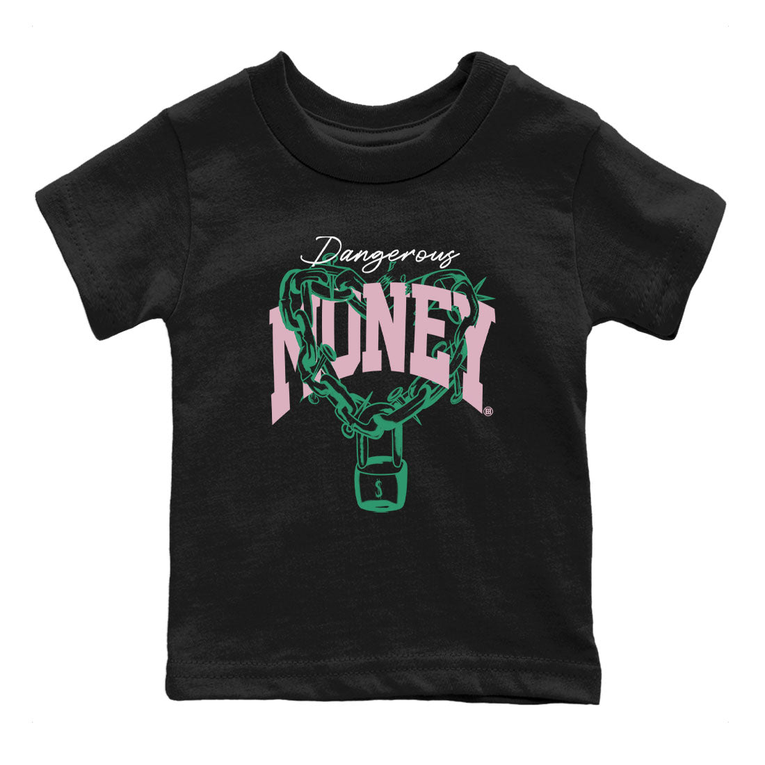 Dangerous Money snkmatch Tees Kids - Dunk Medium Soft Pink Malachite