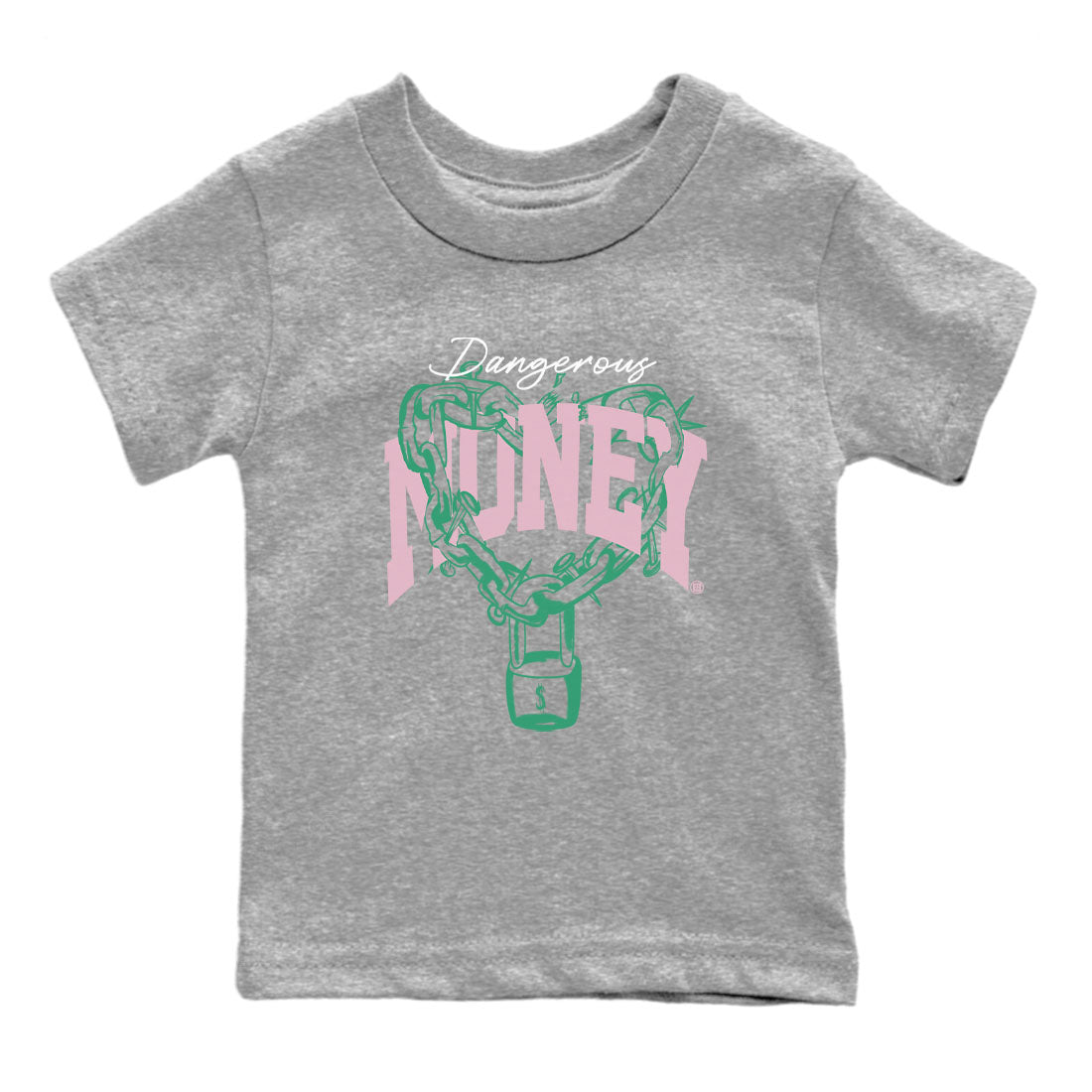 Dangerous Money snkmatch Tees Kids - Dunk Medium Soft Pink Malachite