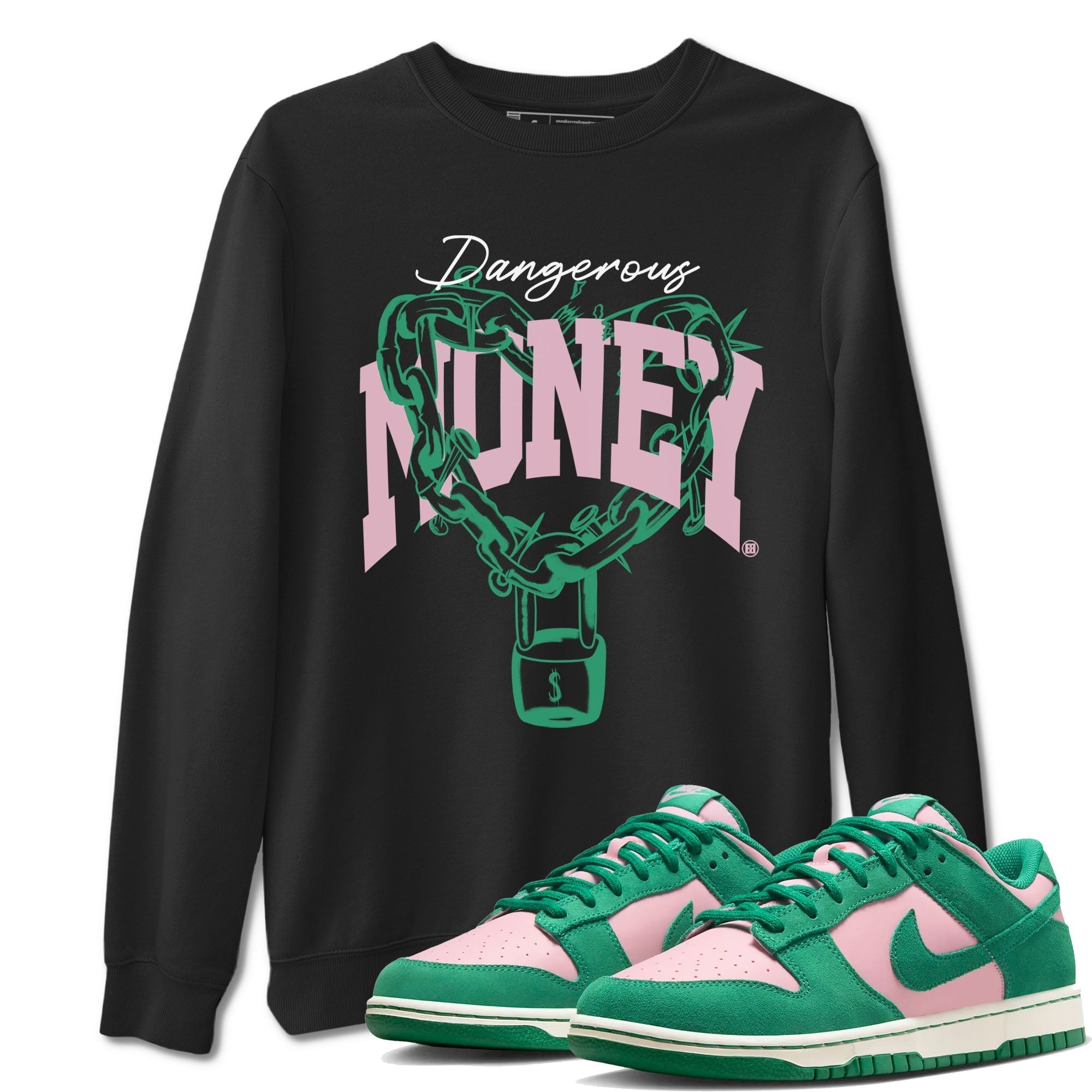Dangerous Money snkmatch Tees - Dunk Medium Soft Pink Malachite