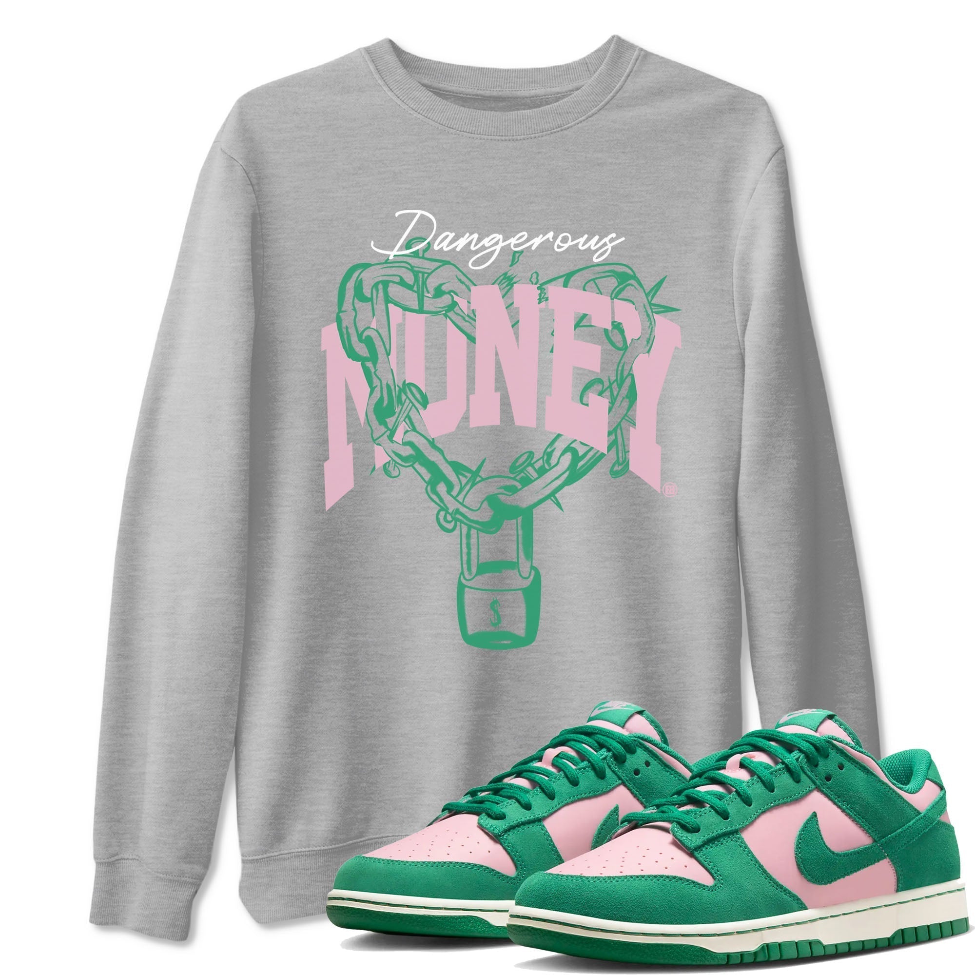 Dangerous Money snkmatch Tees - Dunk Medium Soft Pink Malachite
