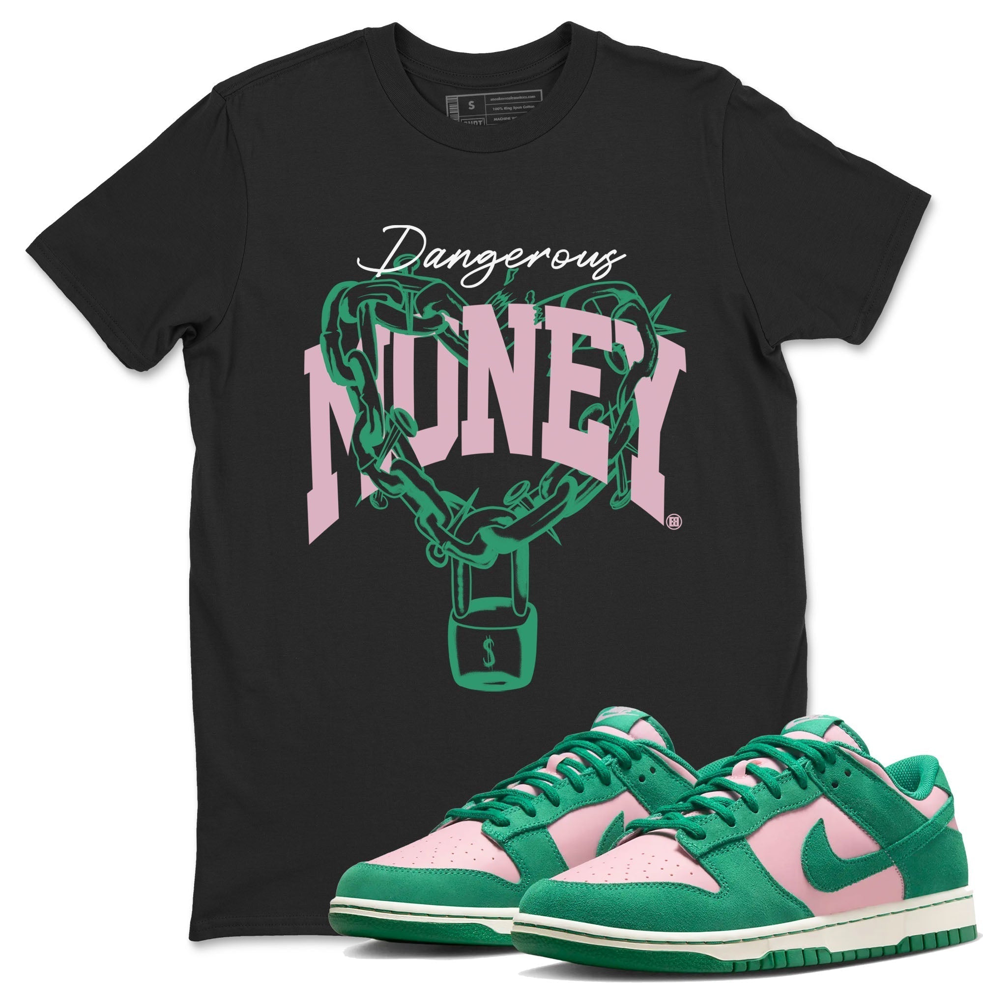 Dangerous Money snkmatch Tees - Dunk Medium Soft Pink Malachite