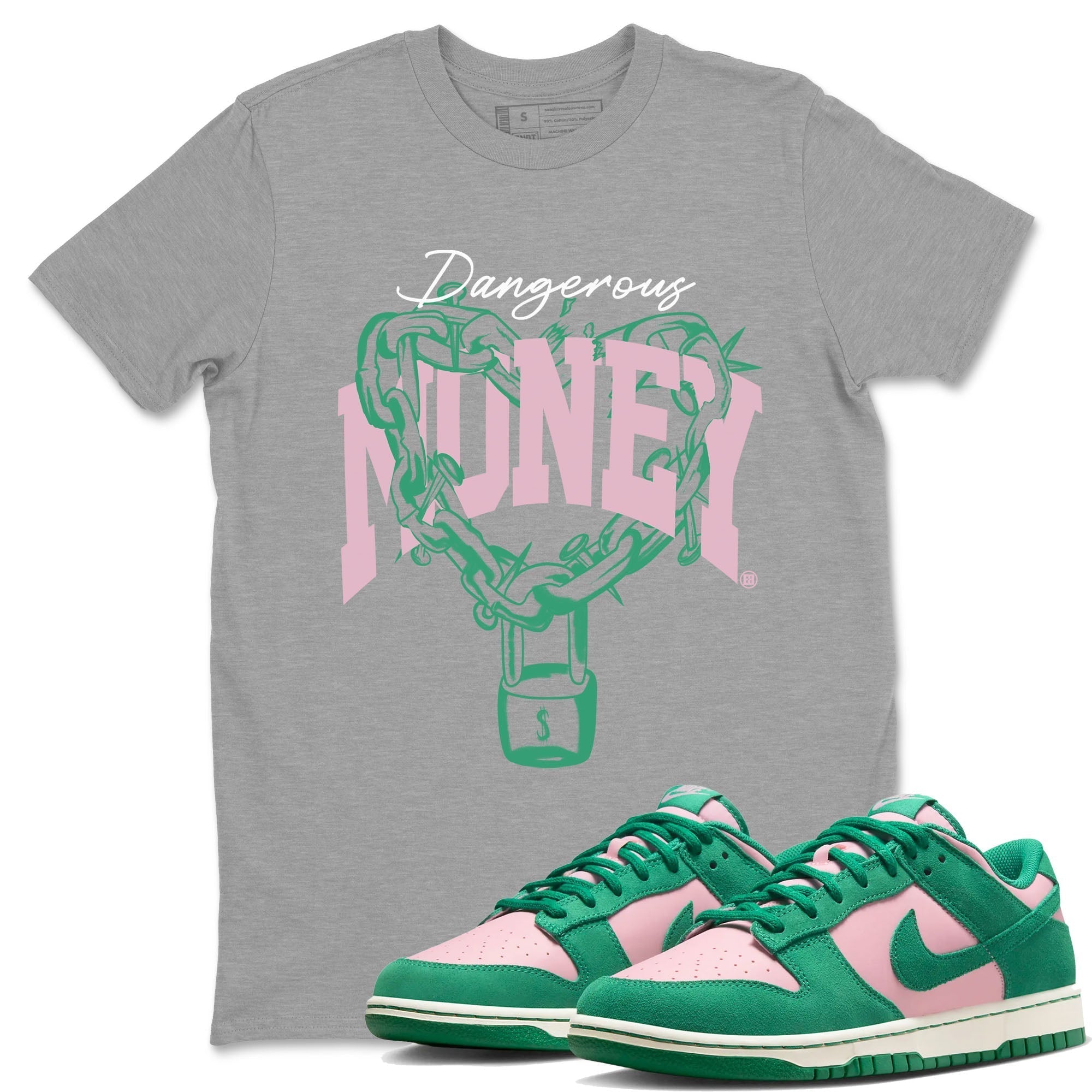Dangerous Money snkmatch Tees - Dunk Medium Soft Pink Malachite