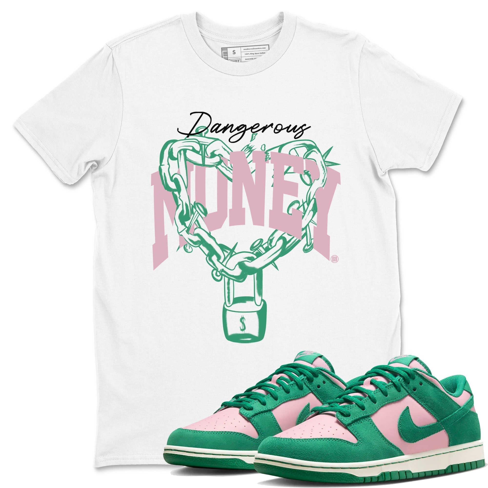 Dangerous Money snkmatch Tees - Dunk Medium Soft Pink Malachite