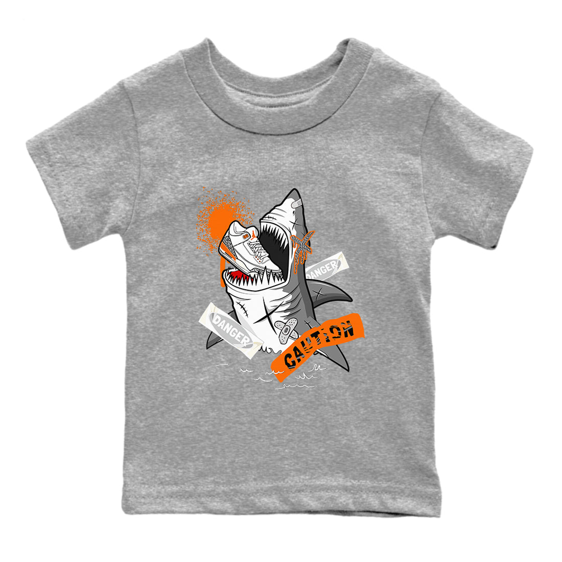 Dangerous Shark snkmatch Tees Kids - Air Jordan 3 Georgia Peach