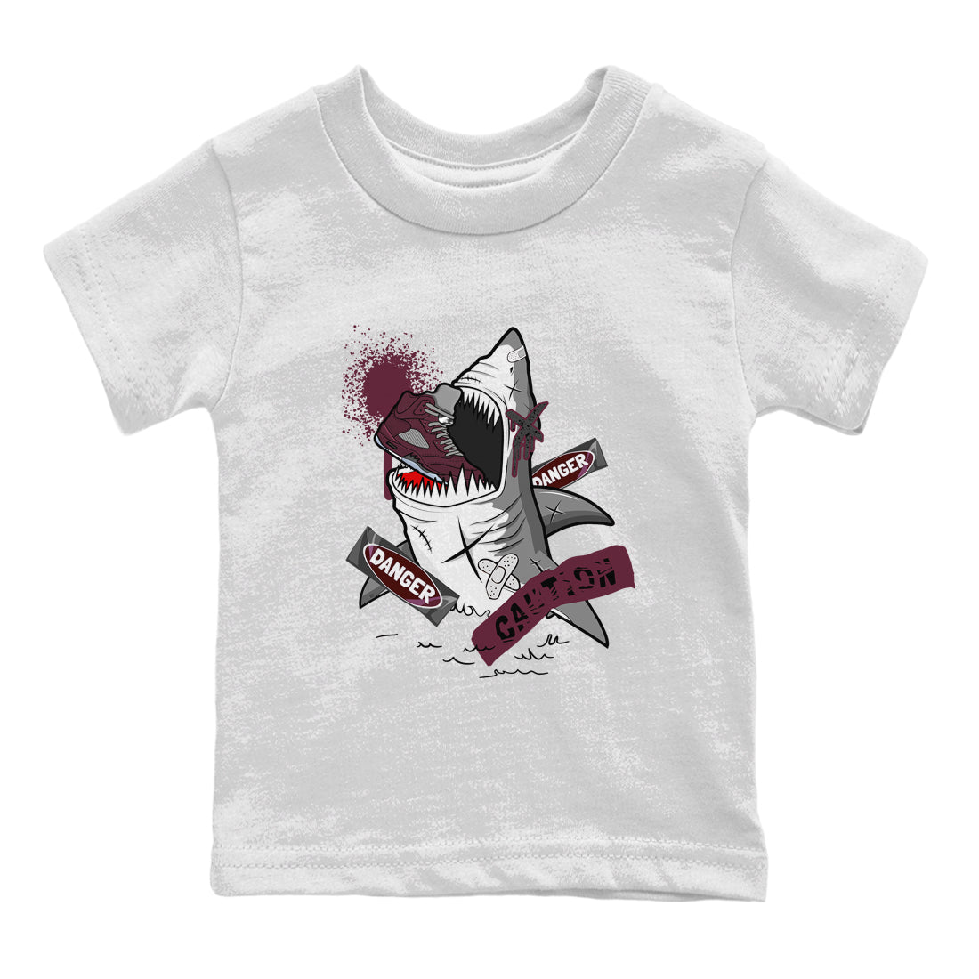 Dangerous Shark snkmatch Tee Kids - Air Jordan 5 Burgundy