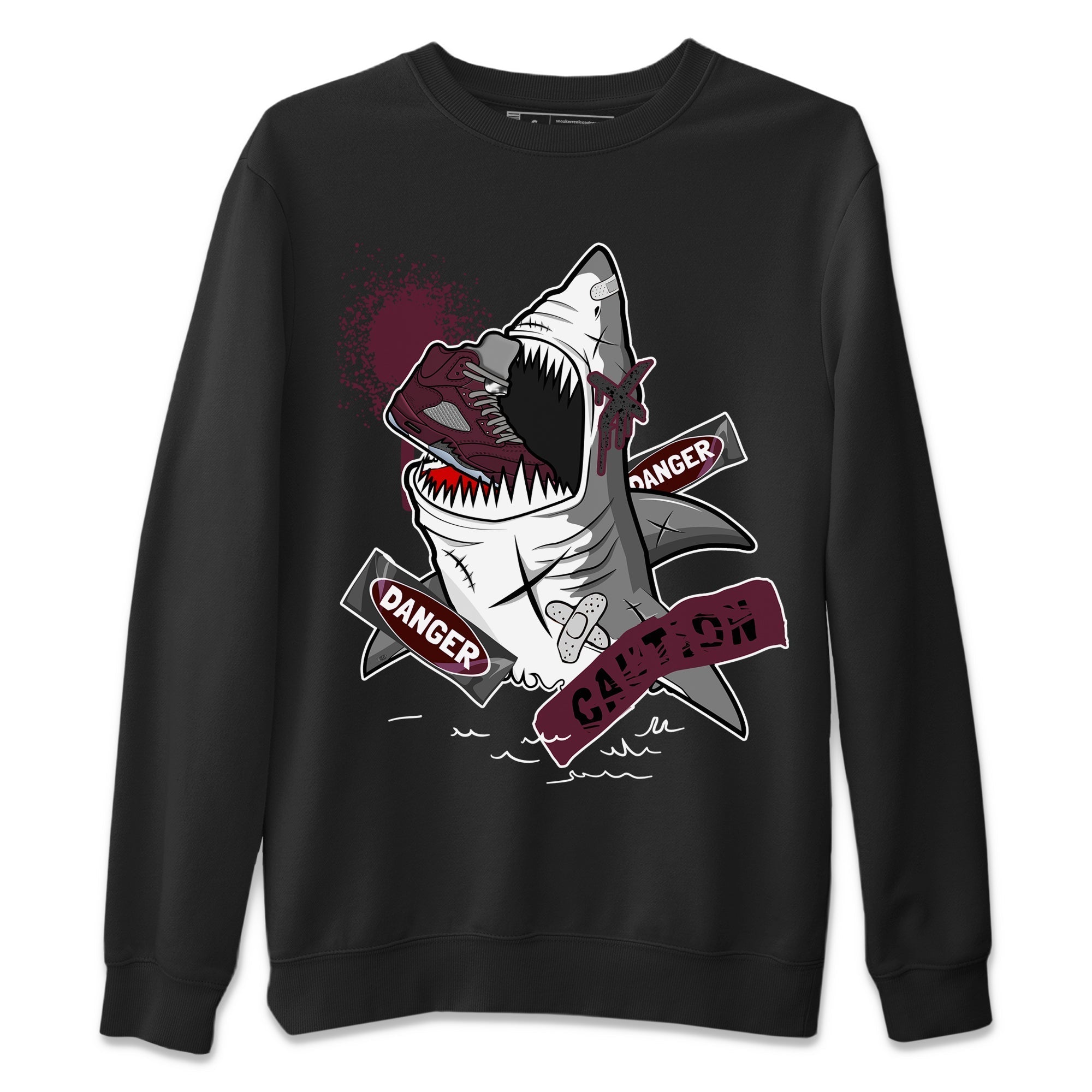 Dangerous Shark snkmatch Tee - Air Jordan 5 Burgundy
