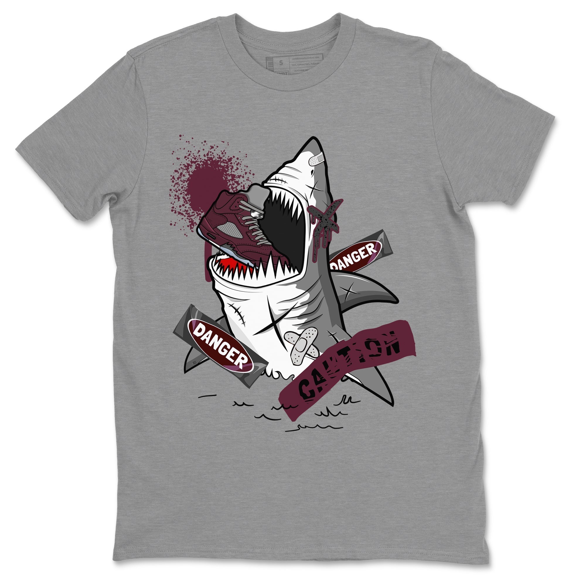 Dangerous Shark snkmatch Tee - Air Jordan 5 Burgundy