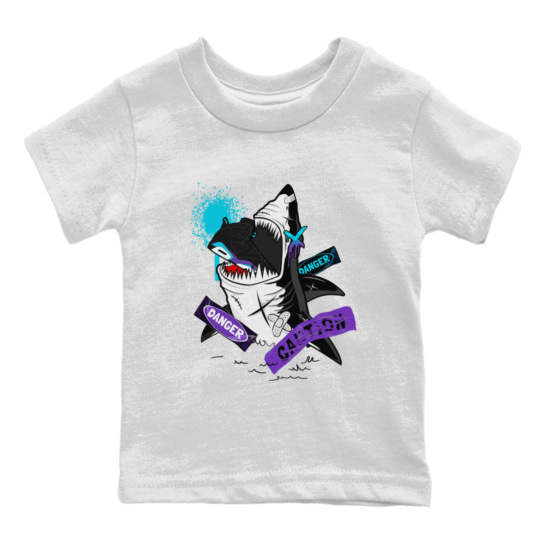 Dangerous Shark snkmatch Tee Kids - Air Jordan 6 Aqua