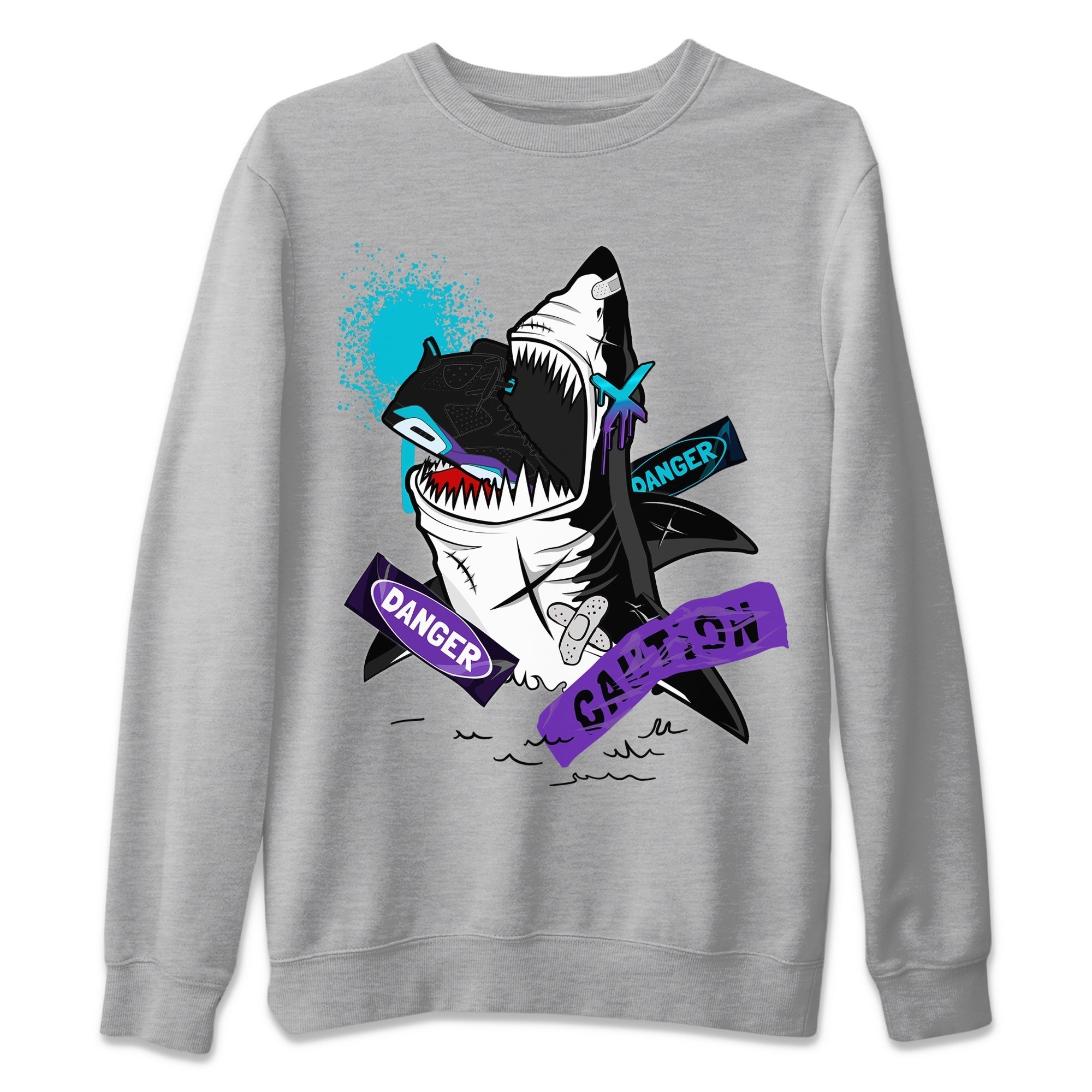 Dangerous Shark snkmatch Tee - Air Jordan 6 Aqua