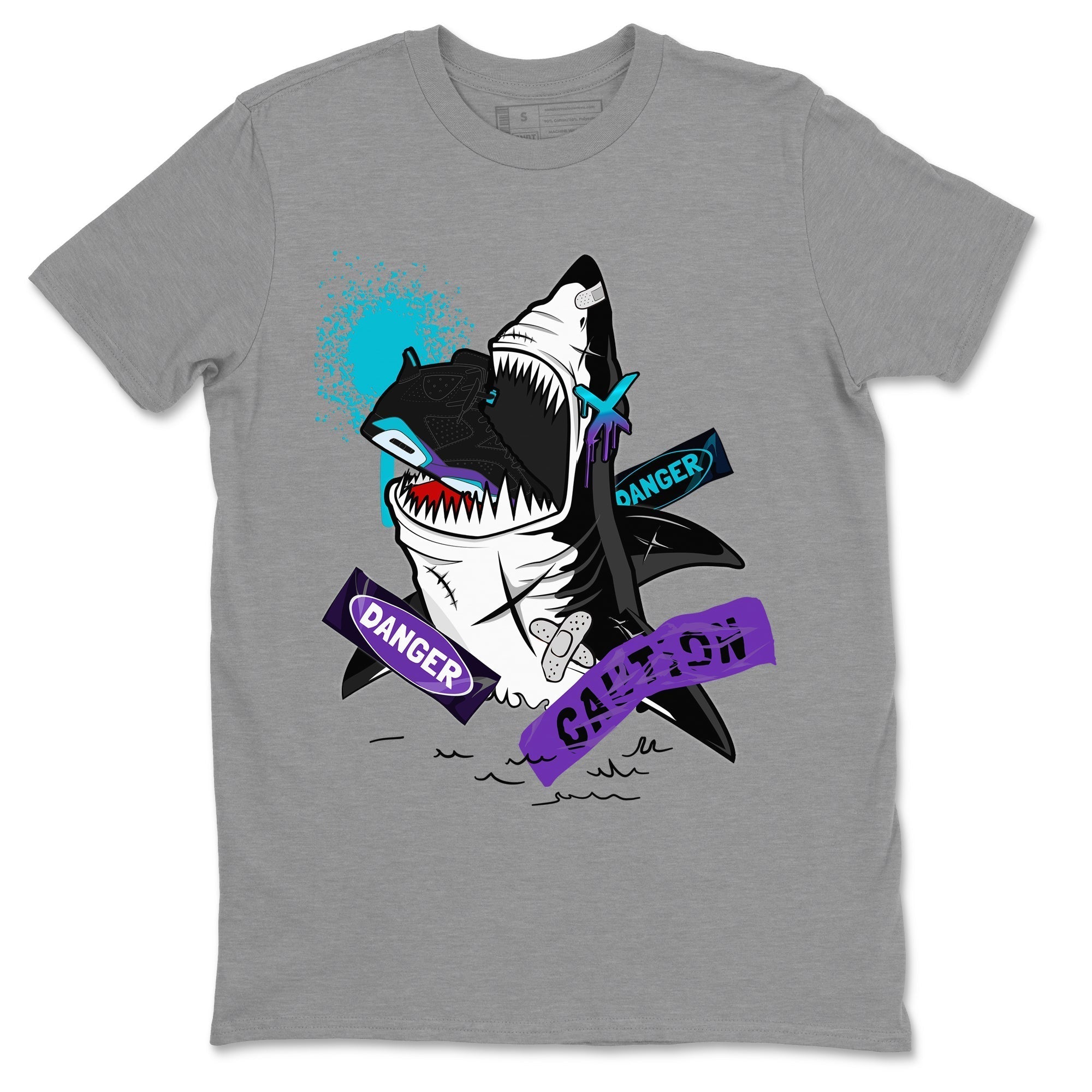 Dangerous Shark snkmatch Tee - Air Jordan 6 Aqua