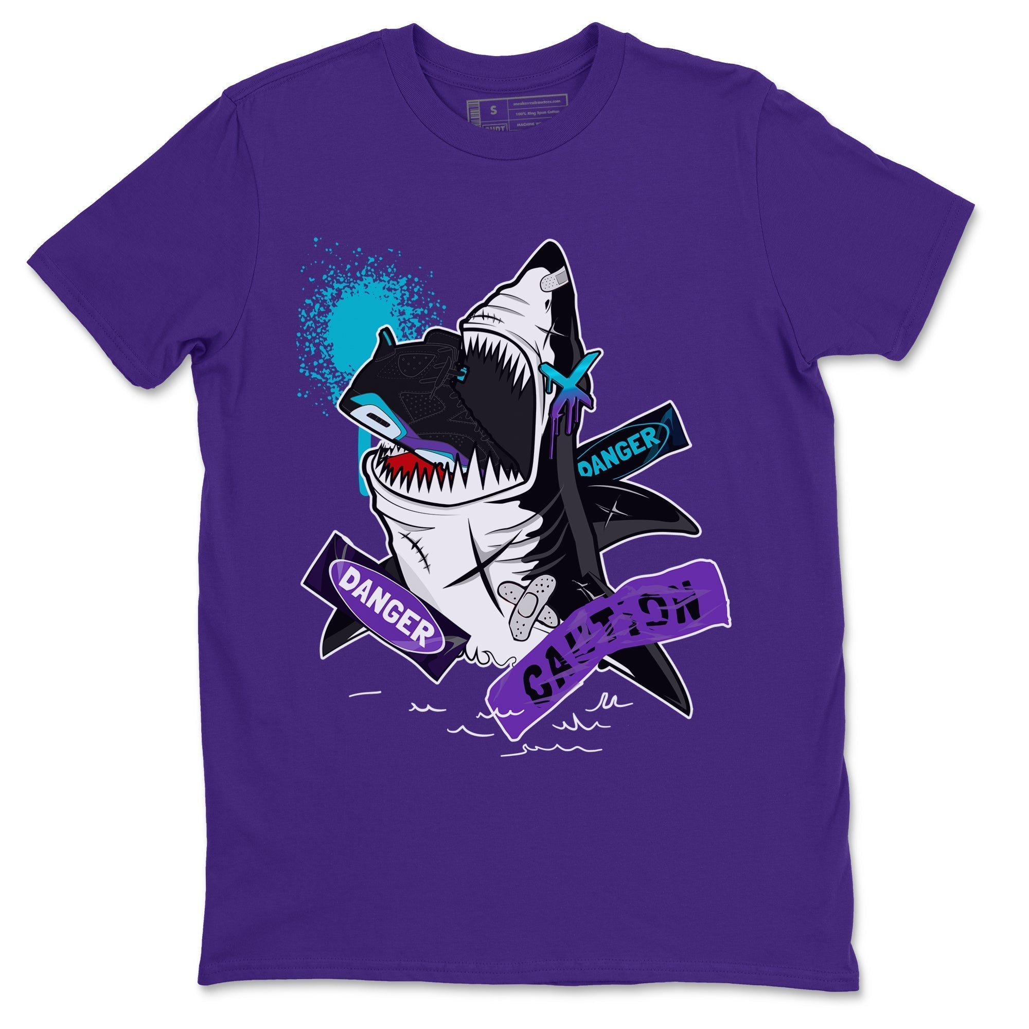 Dangerous Shark snkmatch Tee - Air Jordan 6 Aqua