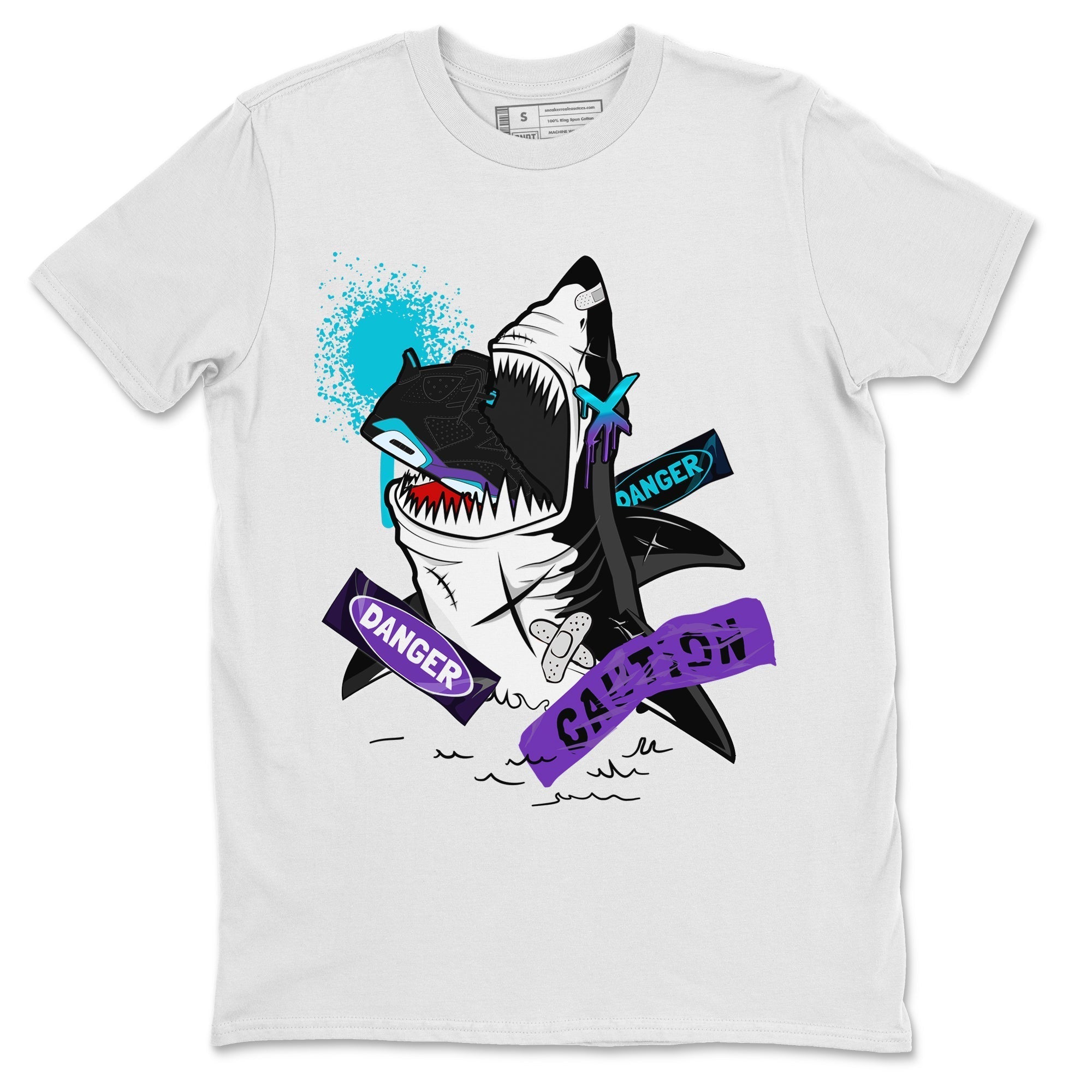 Dangerous Shark snkmatch Tee - Air Jordan 6 Aqua