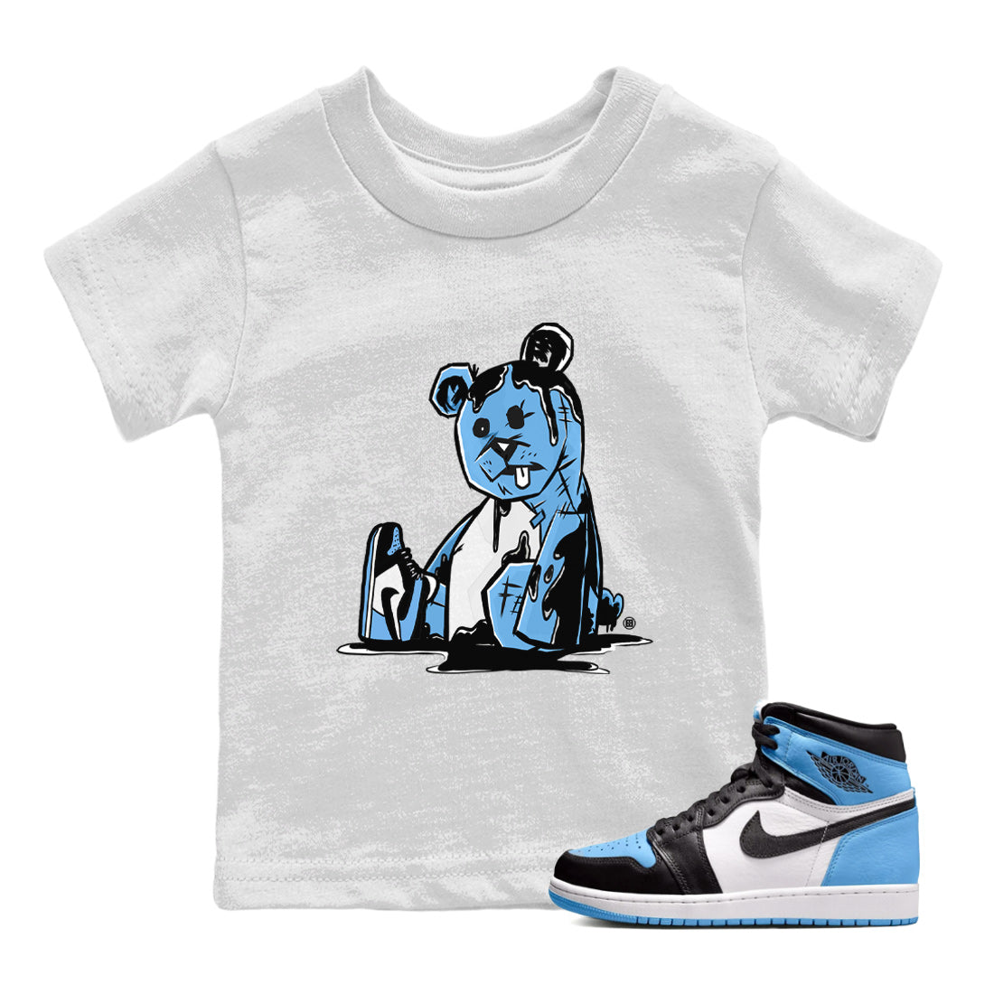 Dark Bear Kids Tops - Air Jordan 1 UNC Toe