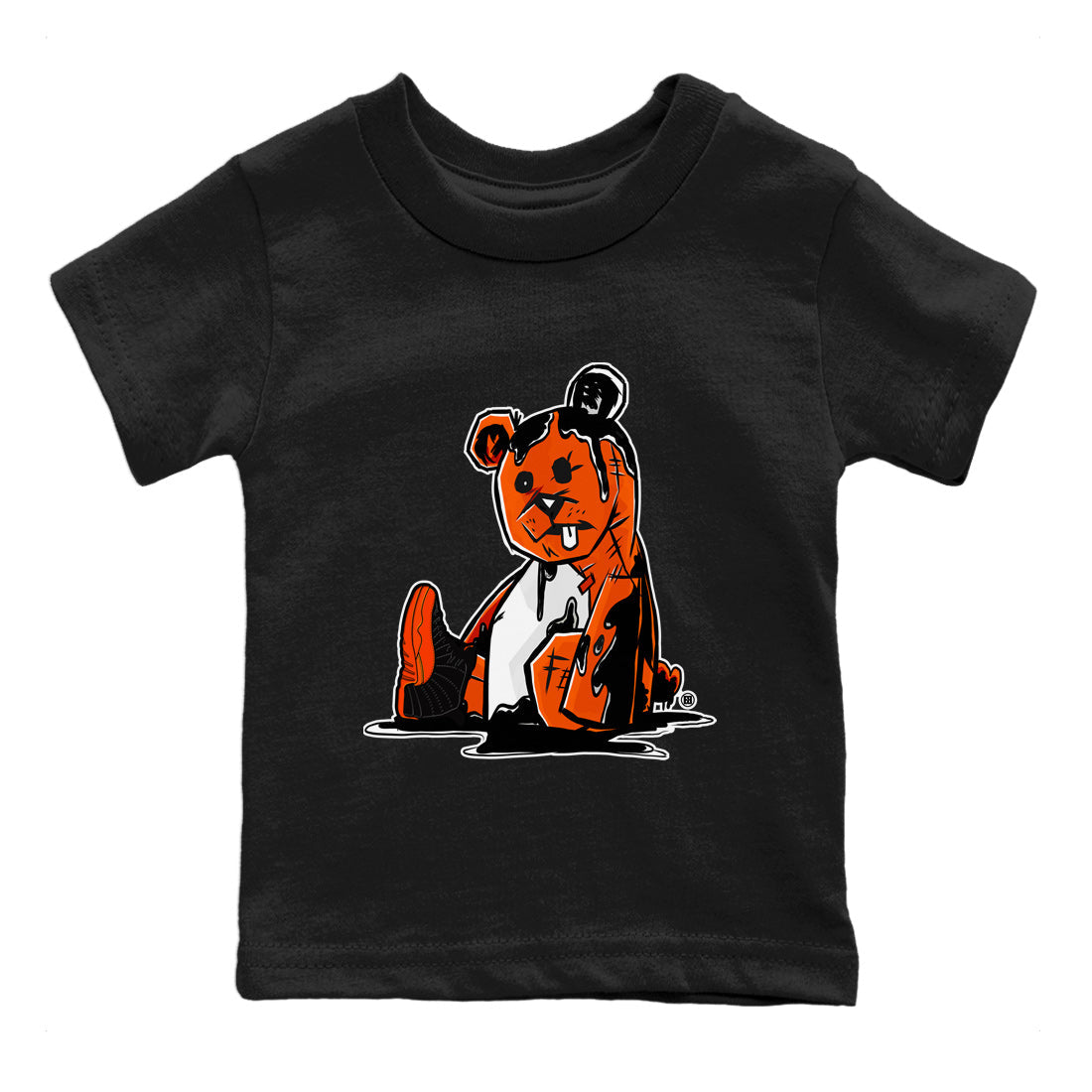 Dark Bear Kids Tops - Air Jordan 12 Brilliant Orange