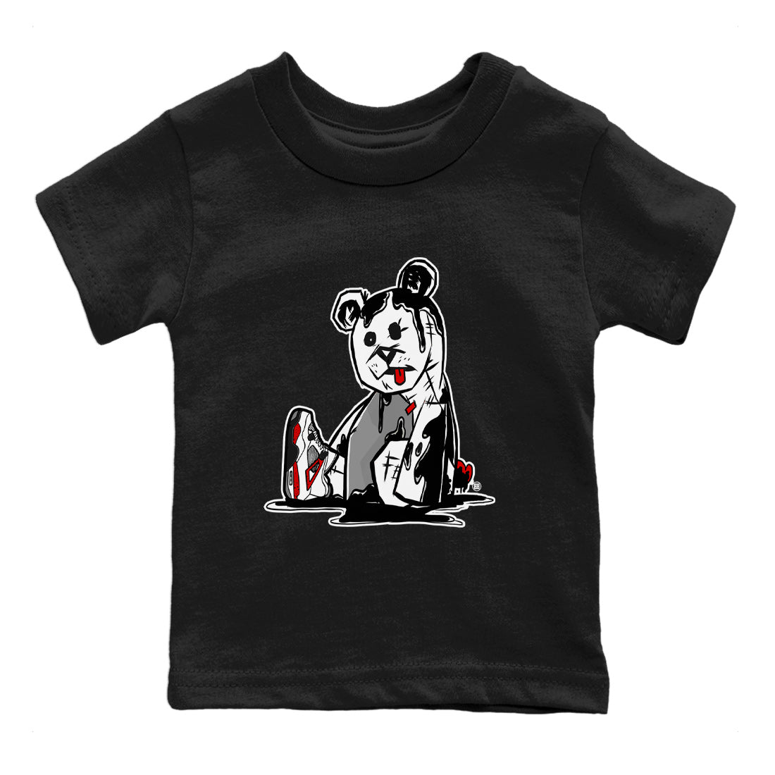 Dark Bear Kids Tops - Air Jordan 4 Red Cement