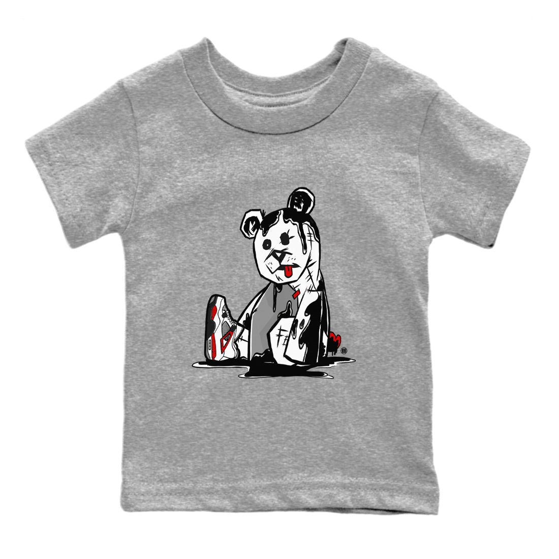 Dark Bear Kids Tops - Air Jordan 4 Red Cement