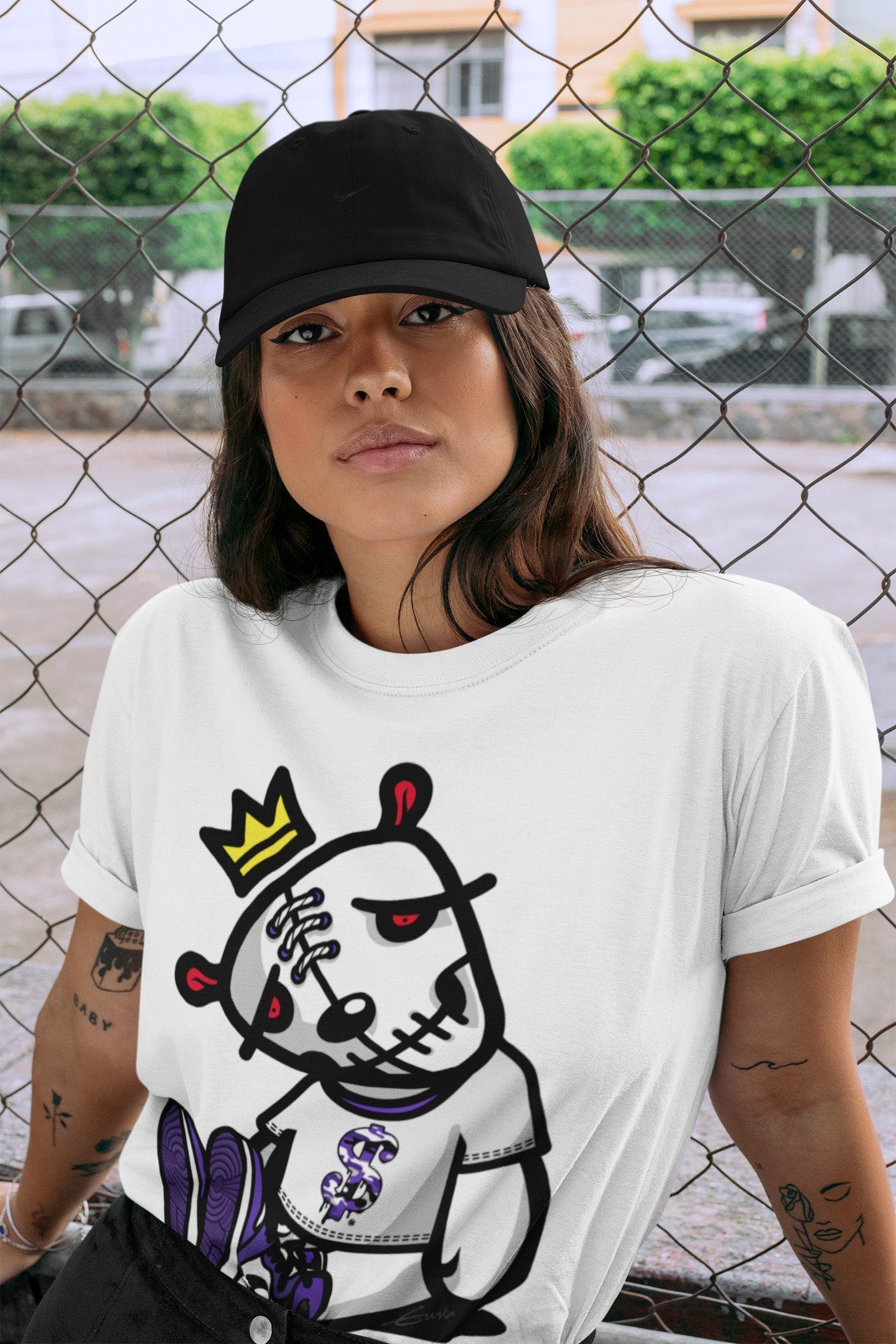 Dead Dolls Unisex Tops - Air Jordan 1 Court Purple