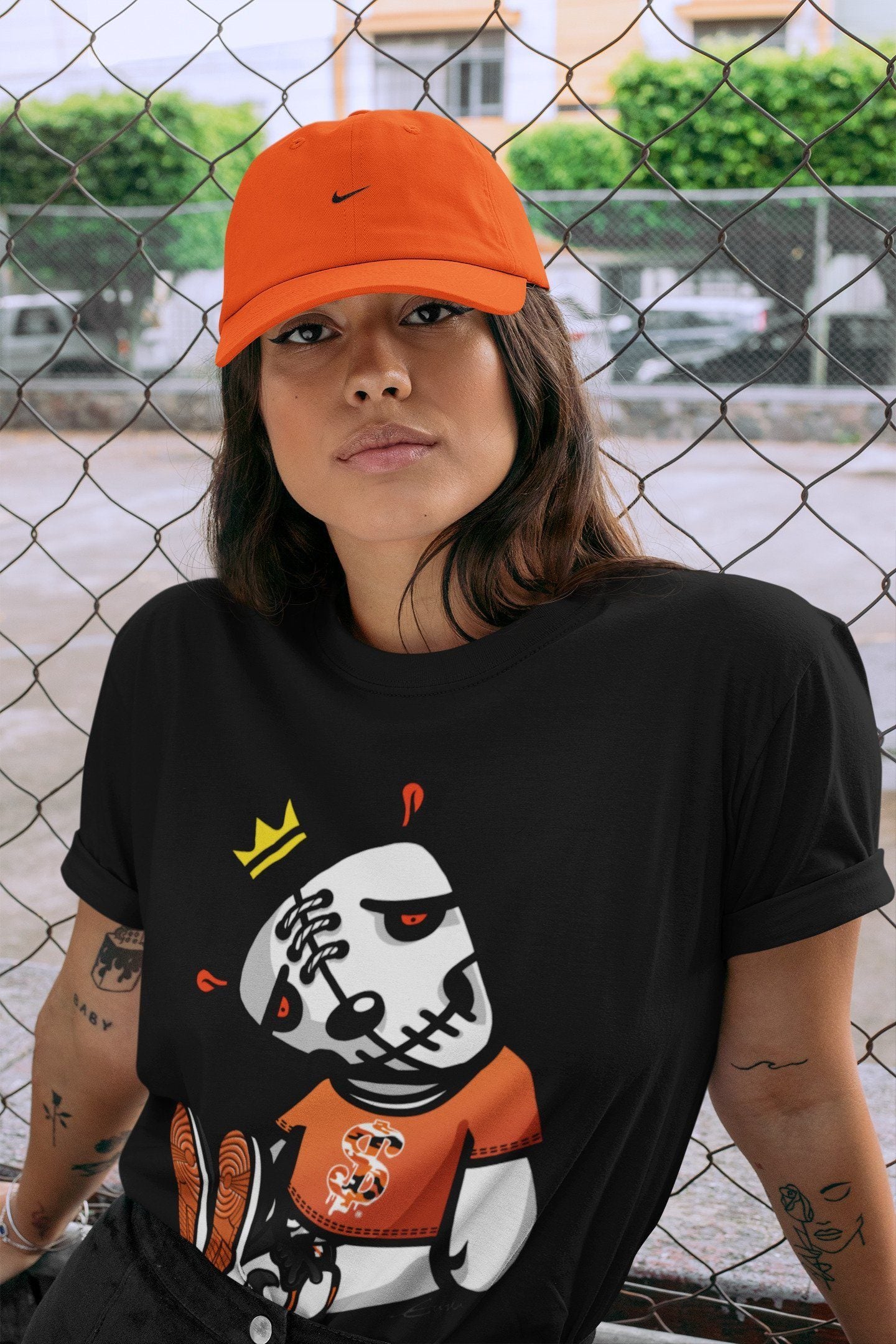 Dead Dolls Unisex Tops - Air Jordan 1 Electro Orange