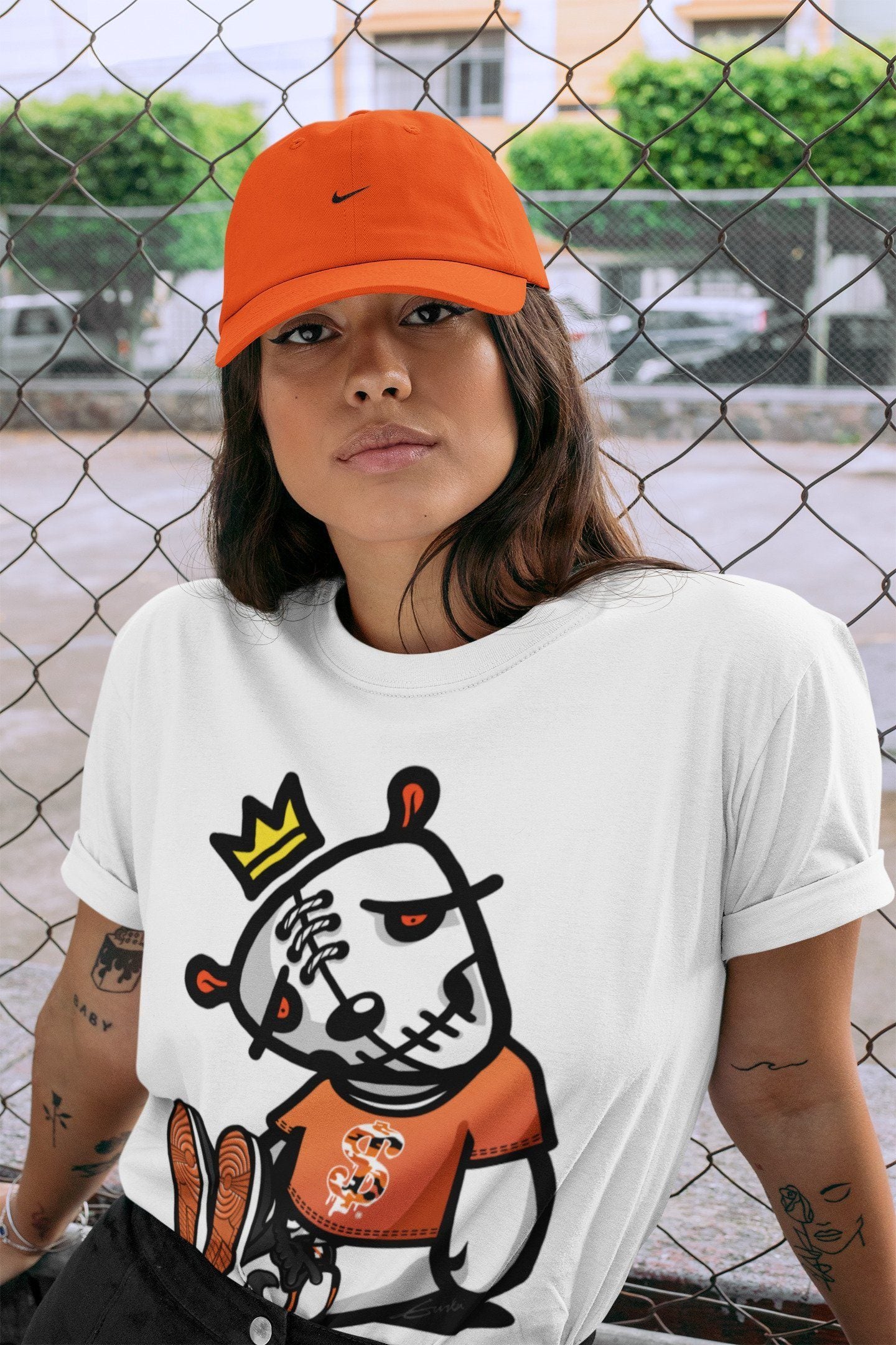 Dead Dolls Unisex Tops - Air Jordan 1 Electro Orange