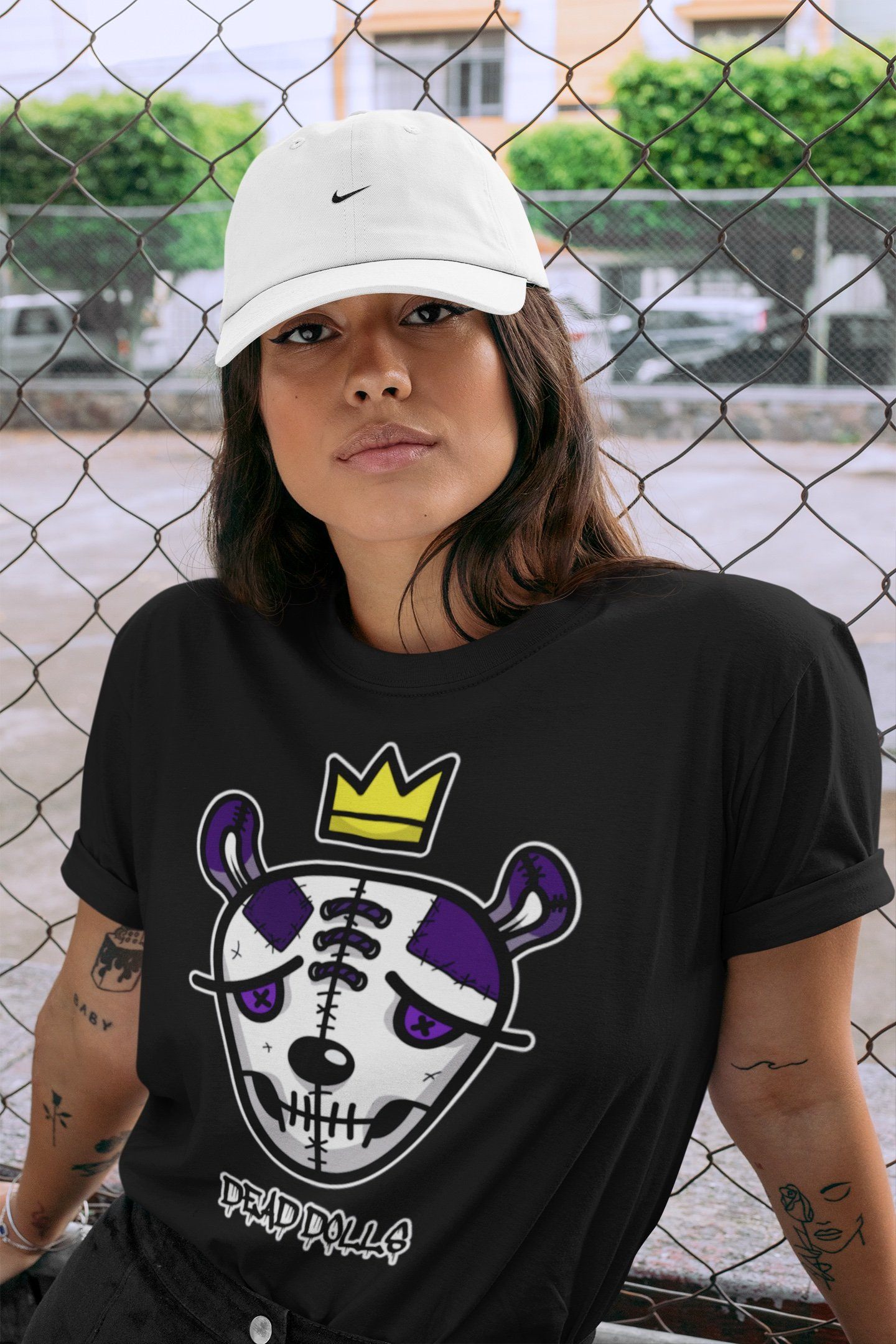 Dead Dolls Face Unisex Tops - Air Jordan 1 WMNS Court Purple